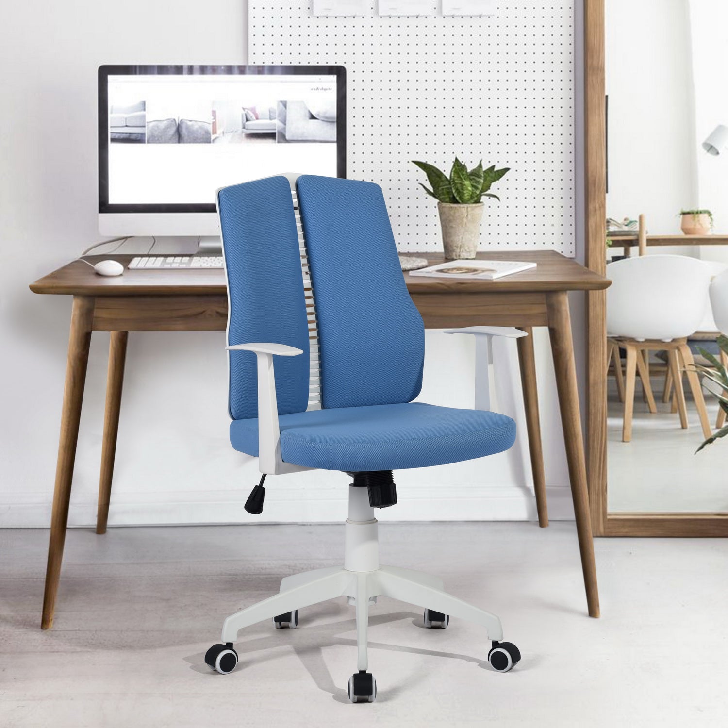 Soris Light Blue Mesh Computer Chair