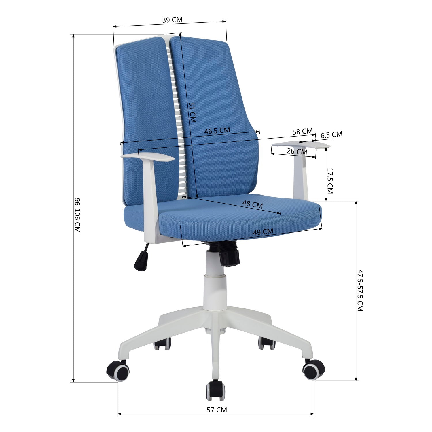 Soris Light Blue Mesh Computer Chair