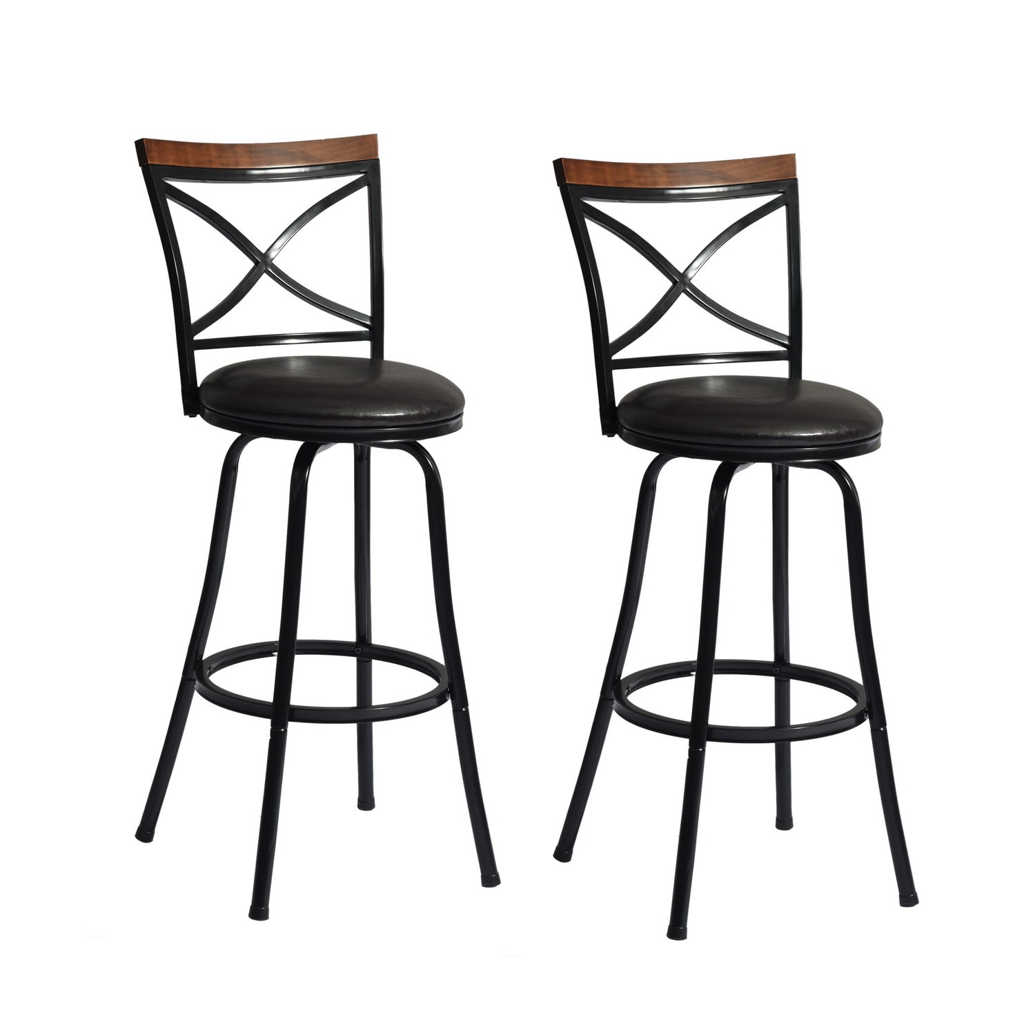 Spinach Height Adjustable Swivel Bar Stool (Set of 2)-HOMY CASA