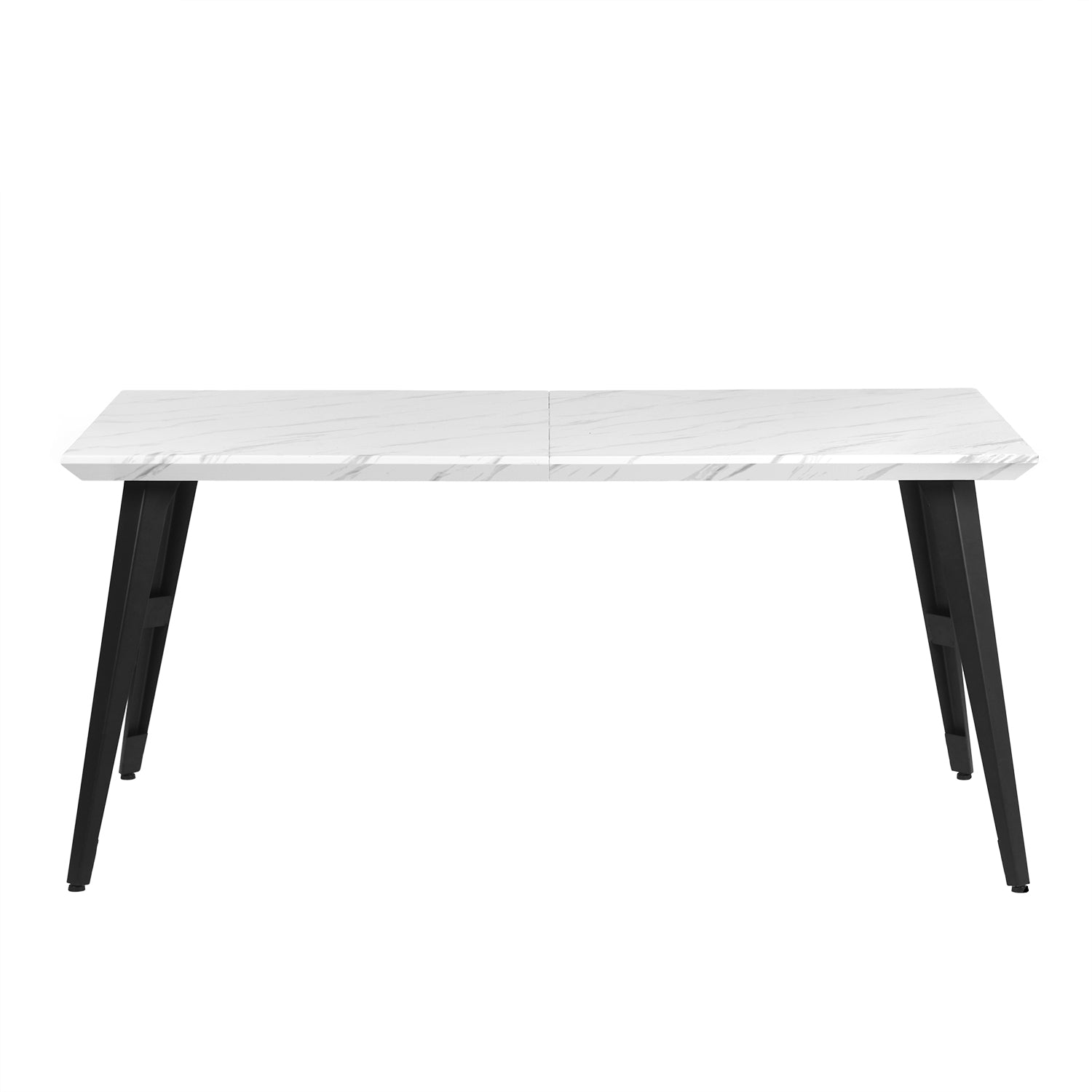 Stan Rectangular Dining Table with Wood Top & Black Metal Legs