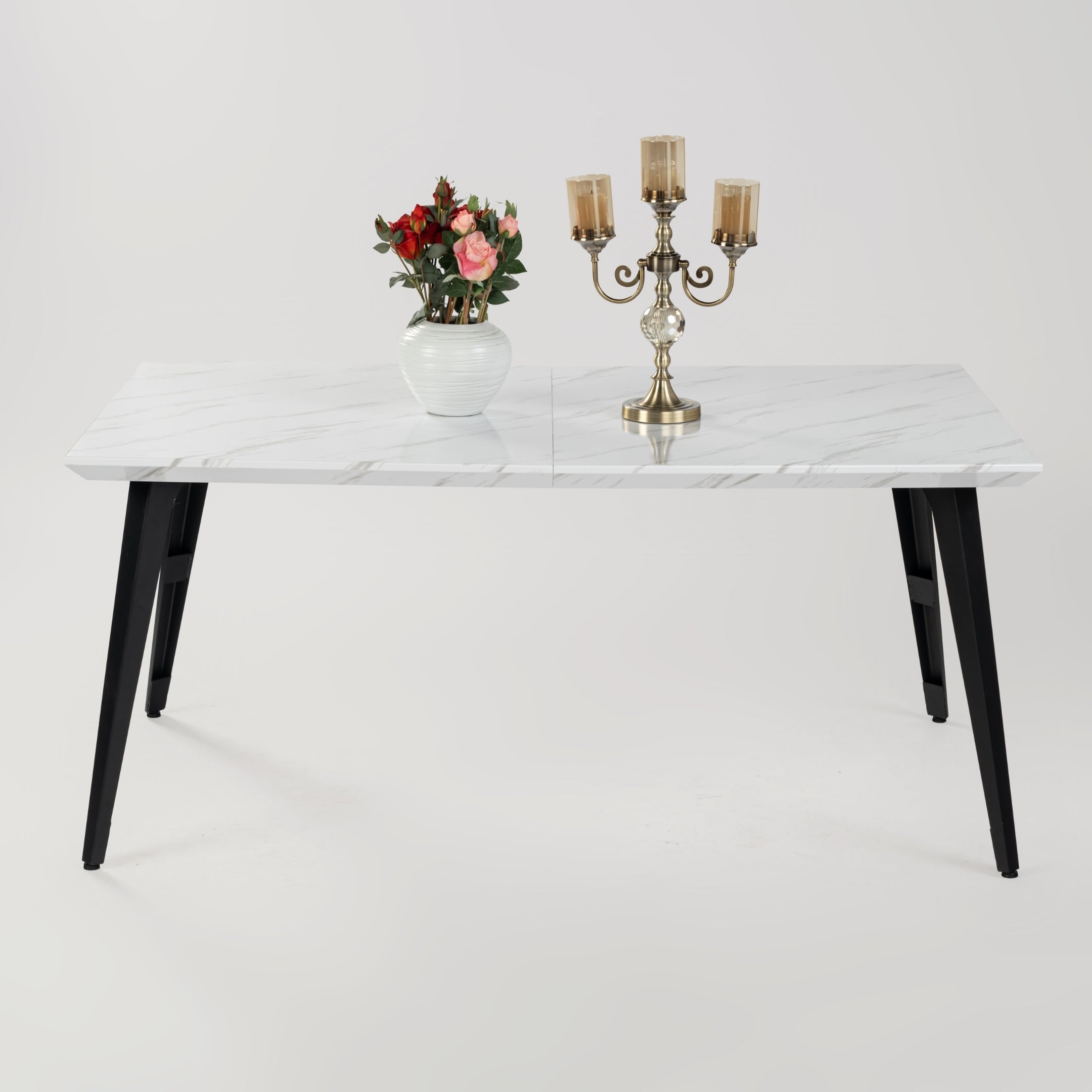 Homy Casa STAN 63" White Dining Table Open Box