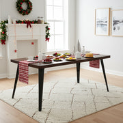 Stan Rectangular Dining Table with Wood Top & Black Metal Legs