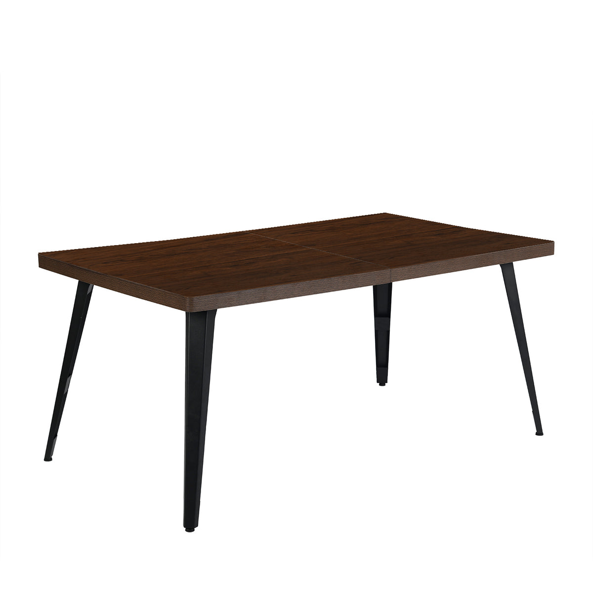 Homy Casa STAN+CHARLTON 5PC Dining Set 63" Brown Dining Table with 4 Charlton Suede Dining Chairs in Dark Brown Open Box