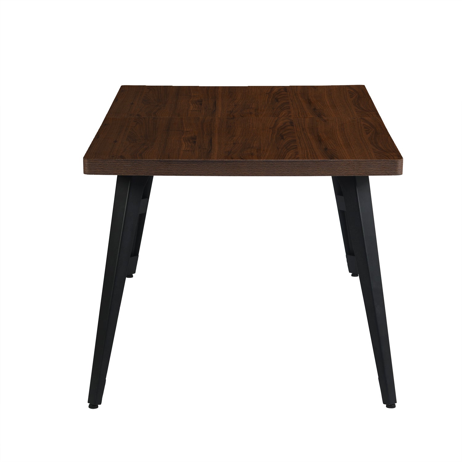 Homy Casa STAN+CHARLTON 5PC Dining Set 63" Brown Dining Table with 4 Charlton Suede Dining Chairs in Dark Brown Open Box