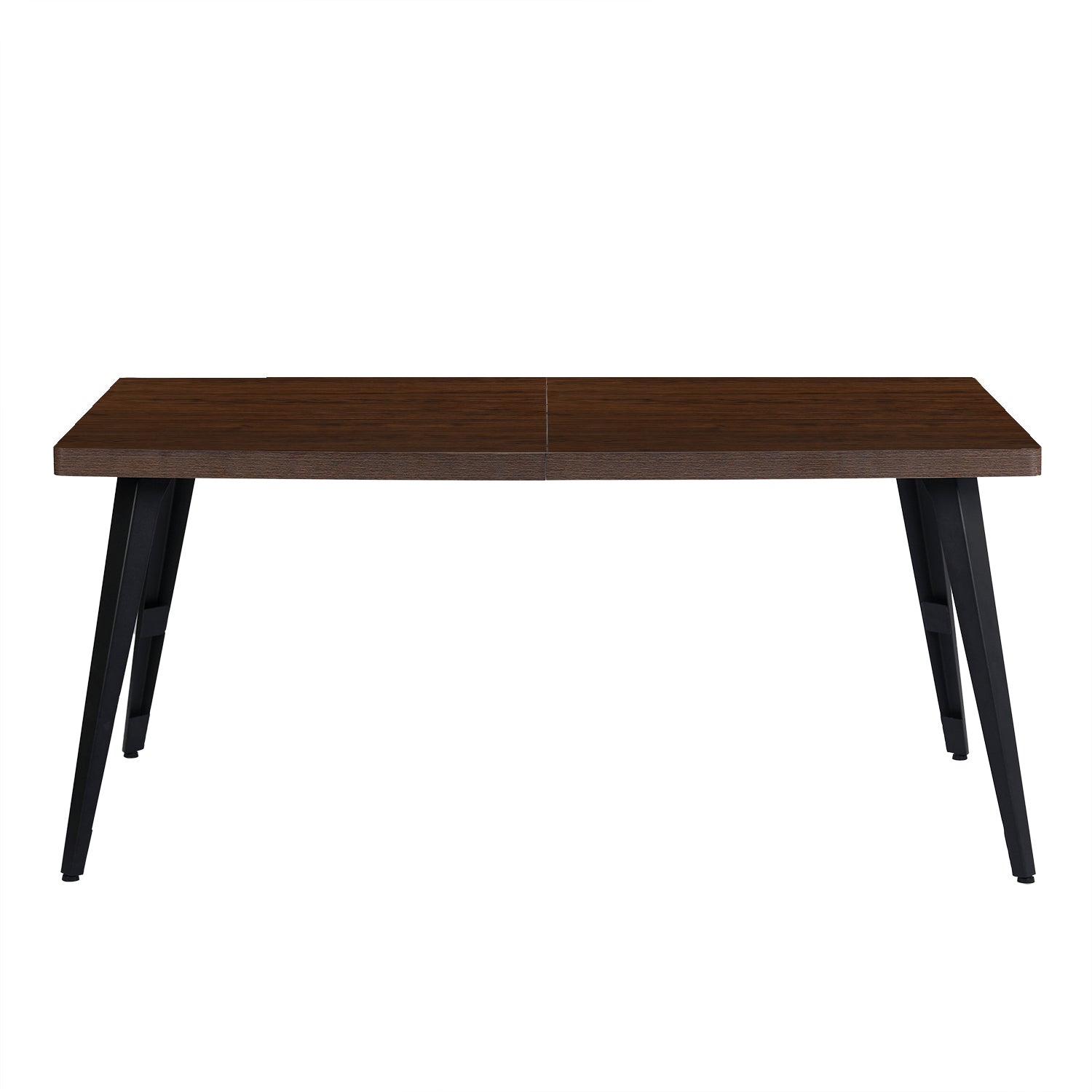 Homy Casa STAN+CHARLTON 5PC Dining Set 63" Brown Dining Table with 4 Charlton Suede Dining Chairs in Dark Brown Open Box