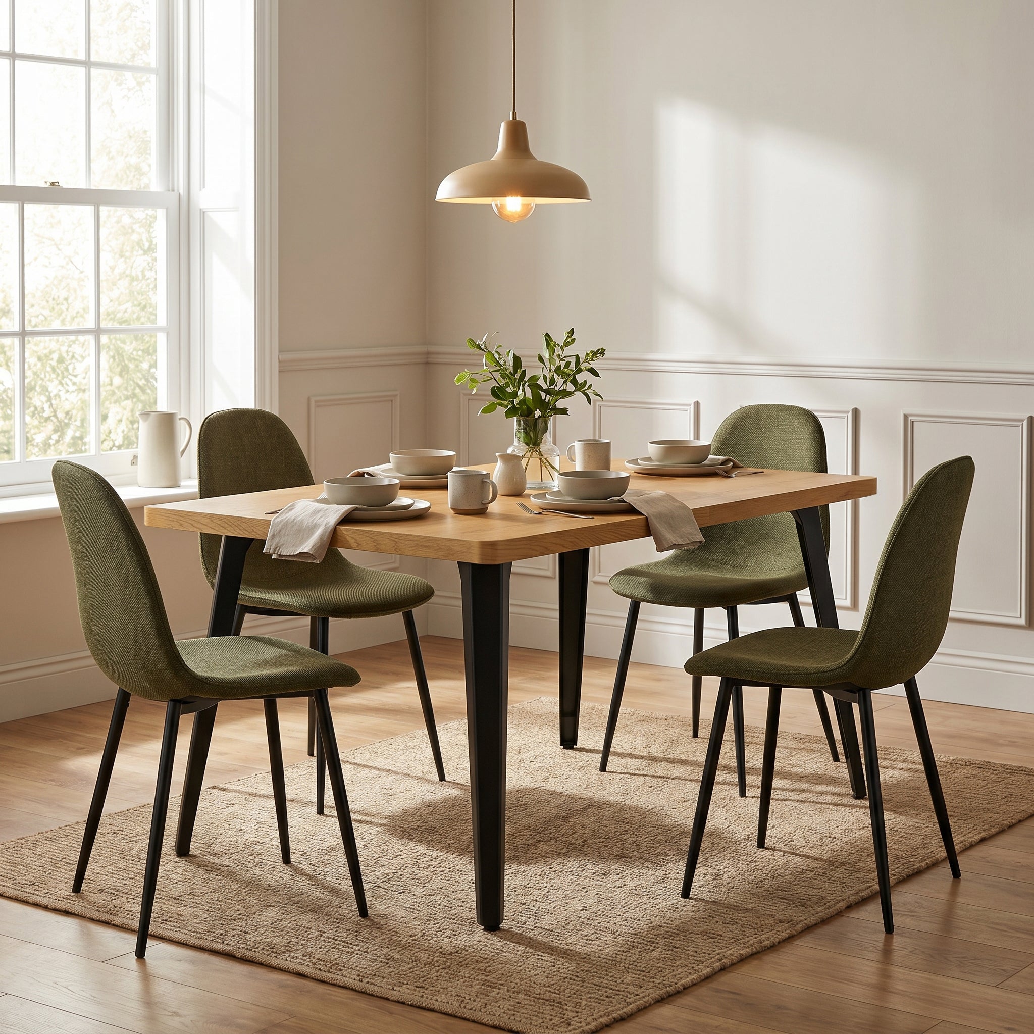 Open Box Homy Casa CHARLTON FABRIC LIME GREEN Dining Chair "17.32 x 20.87 x 33.86 in" Modern Seating for Kitchen & Dining Room