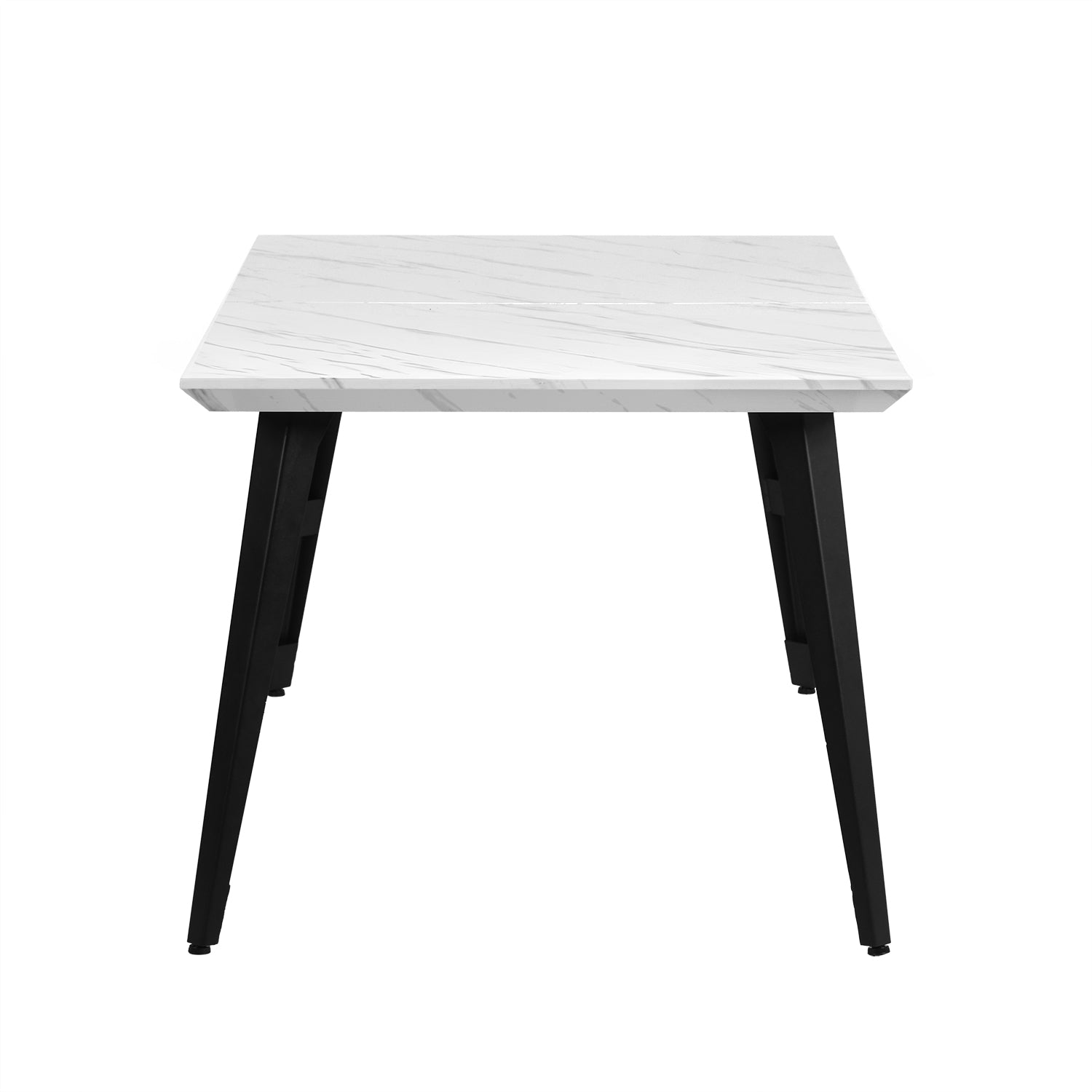 Stan 5 Piece White & Pomona Upholstered Dining Set