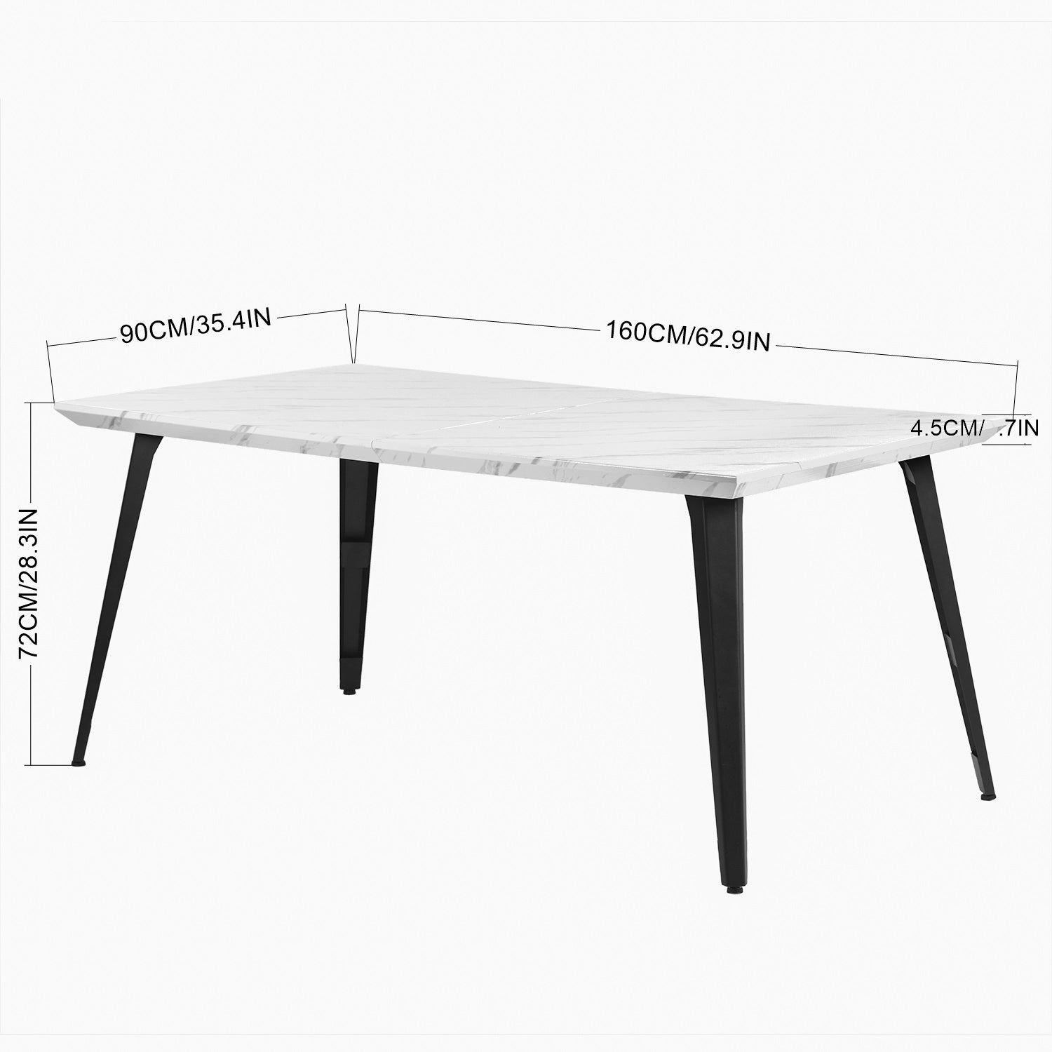 Stan 5 Piece White & Pomona Upholstered Dining Set