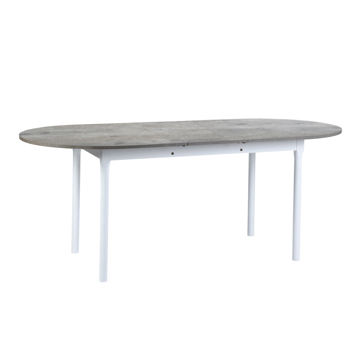 Homy Casa STOGER 5PC Scandinavian Extendable Dining Set 61"/74.8" Sonoma Oval Table with 4 Douro Tufted Grey Fabric Chairs