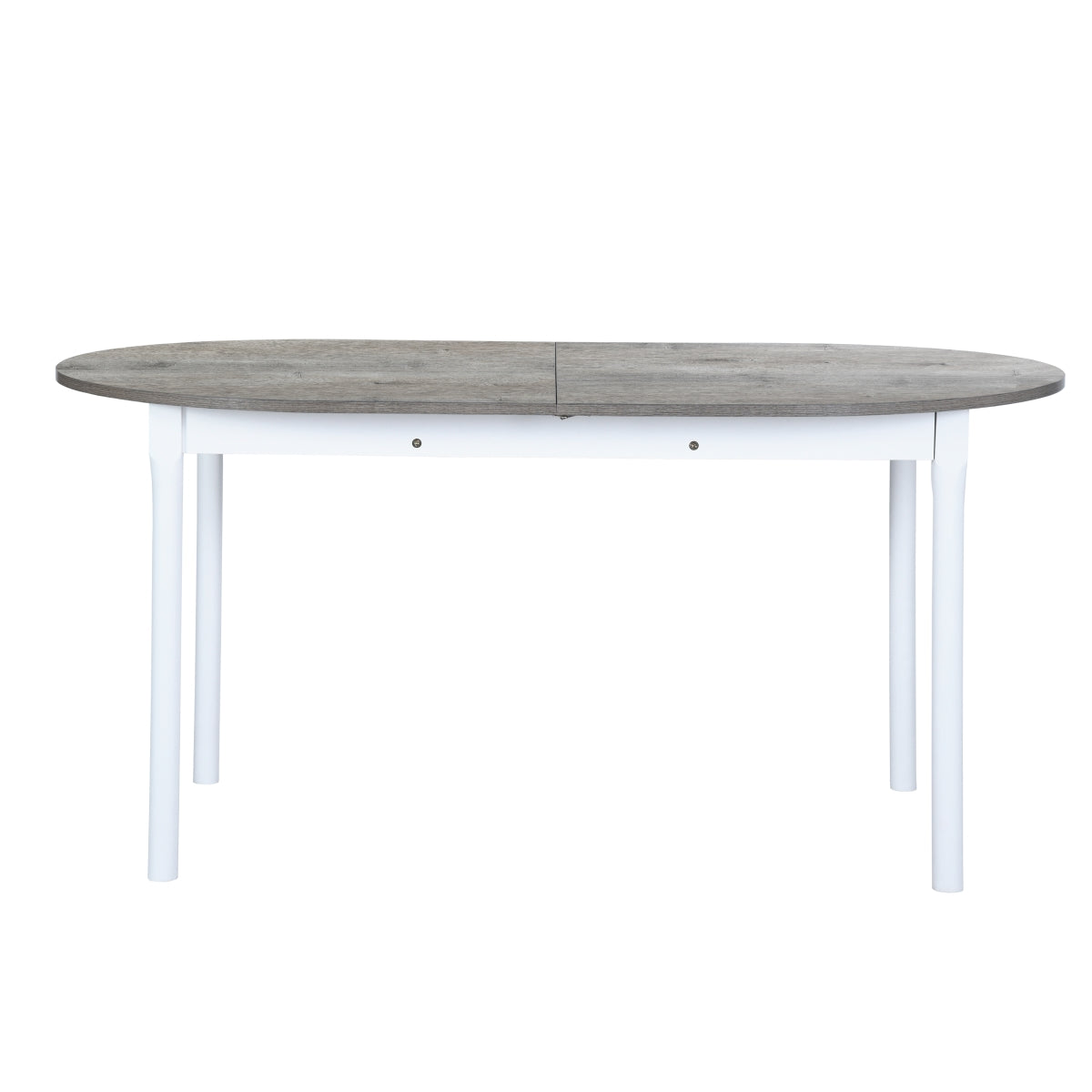 Homy Casa STOGER 5PC Scandinavian Extendable Dining Set 61"/74.8" Sonoma Oval Table with 4 Douro Tufted Grey Fabric Chairs