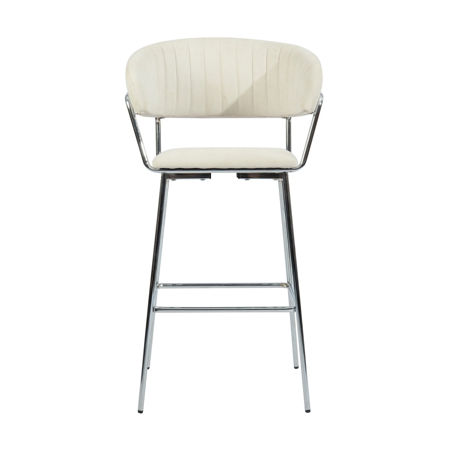 Homy Casa STOLZ HIGH BAR BEIGE 2 PCS Bar Stool for Home and Workspace Open Box