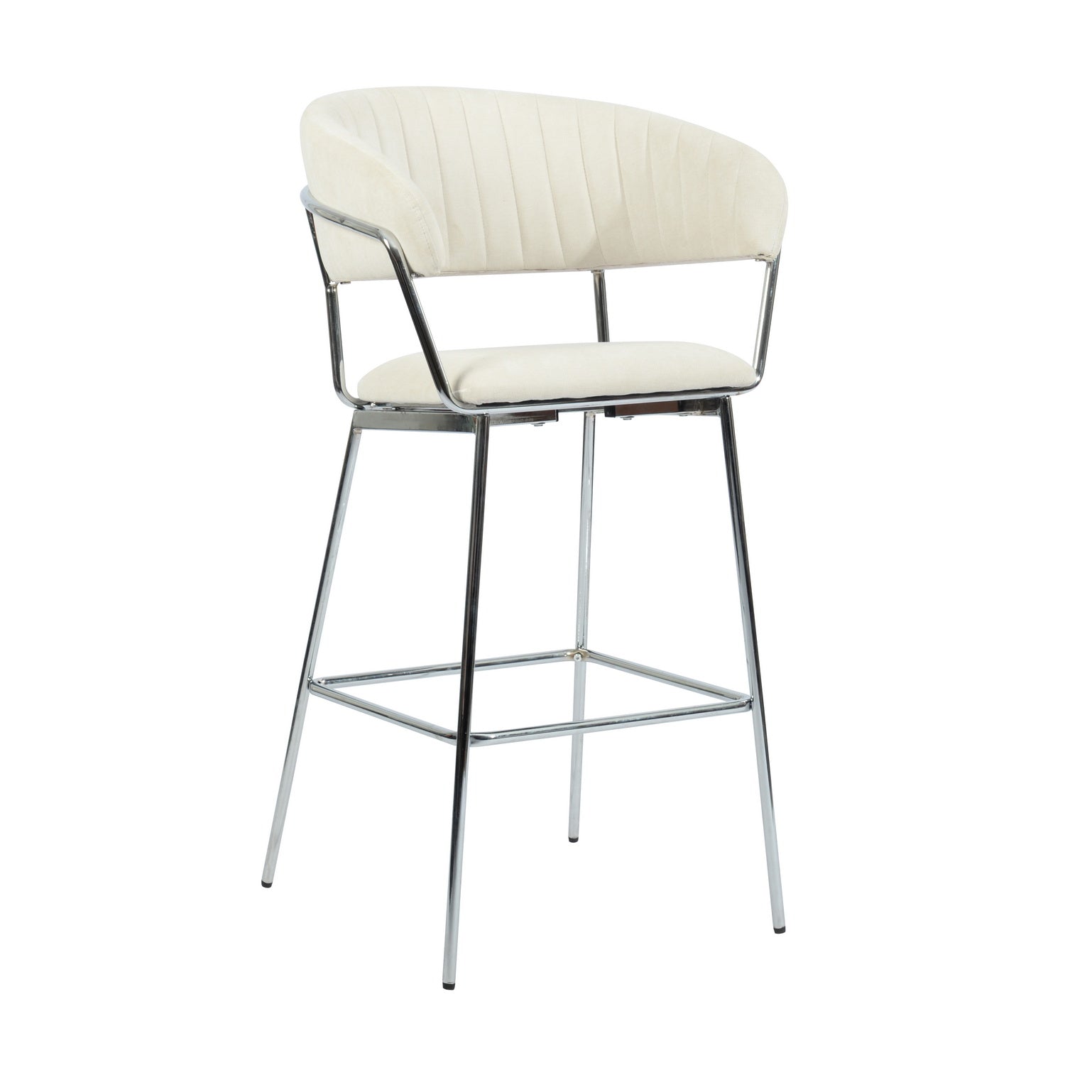 Homy Casa STOLZ HIGH BAR BEIGE 2 PCS Bar Stool for Home and Workspace Open Box