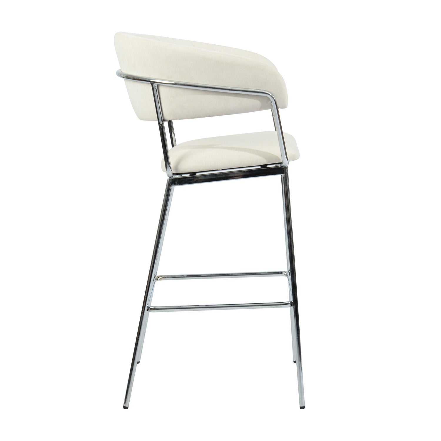 Homy Casa STOLZ HIGH BAR BEIGE 2 PCS Bar Stool for Home and Workspace Open Box