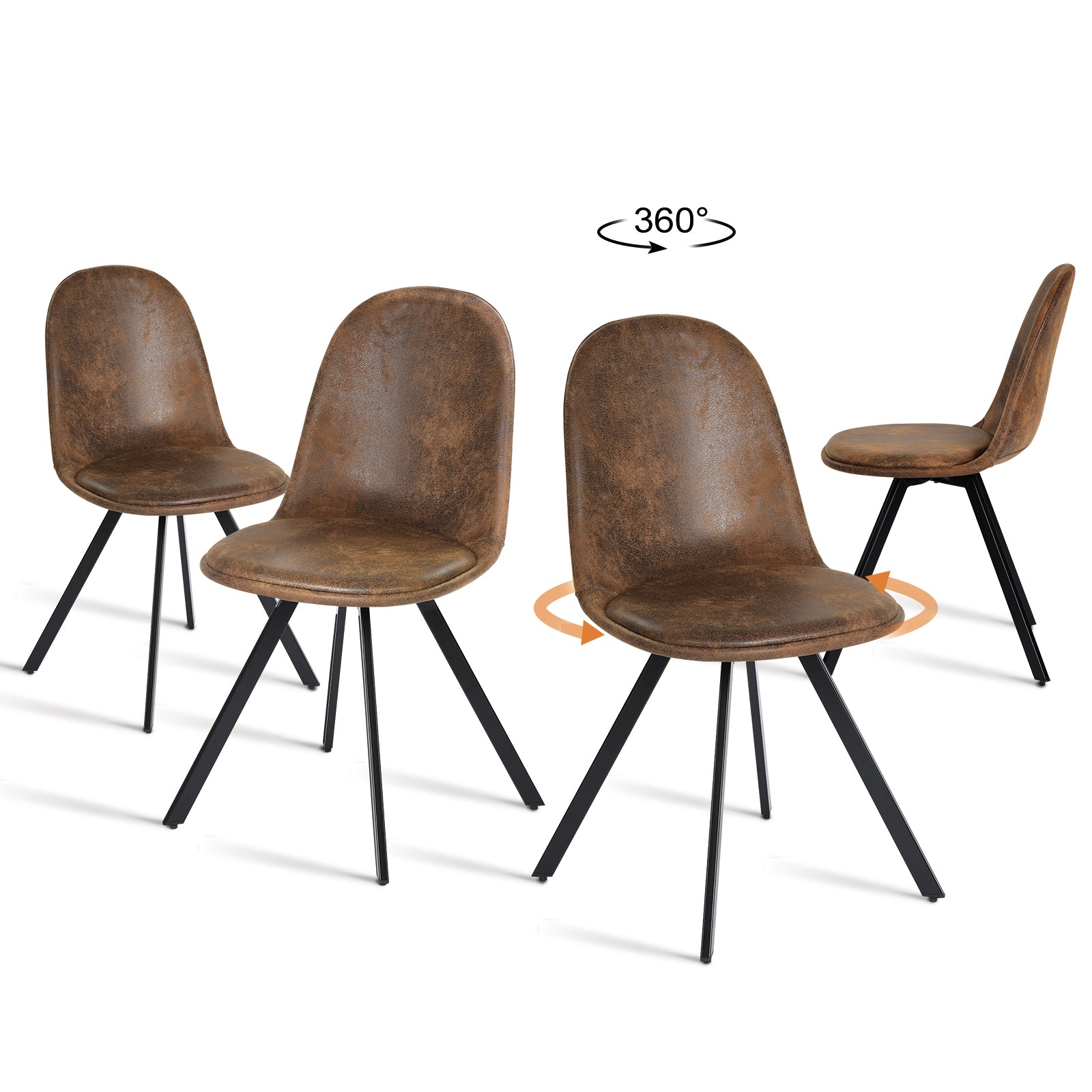 Sunflower Swivel Dining Chairs Set of 4, Modern & Ergonomic