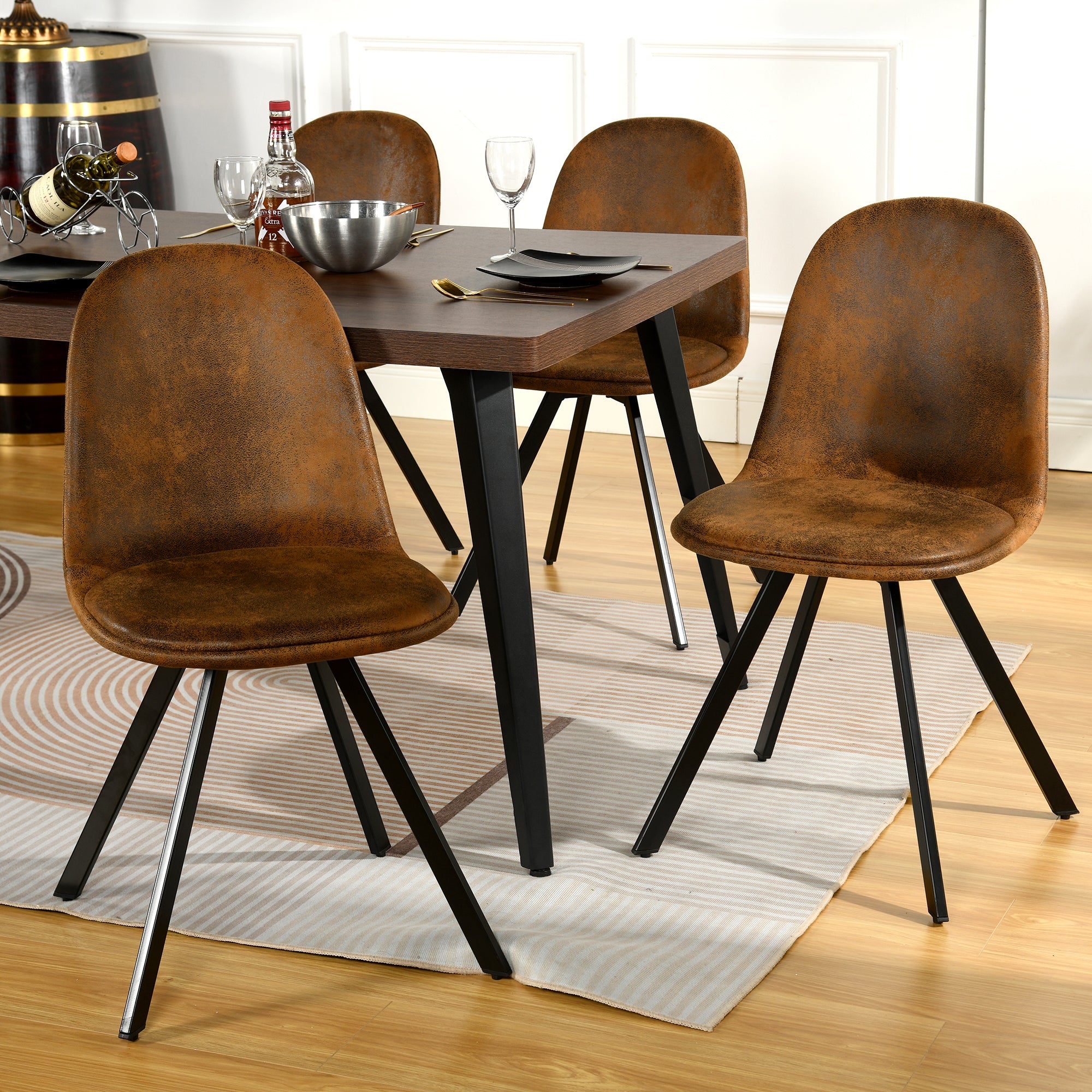 Sunflower Swivel Dining Chairs Set of 4, Modern & Ergonomic