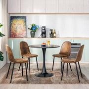Sunflower Modern Brown Suede Dining Chair Set of 4-HOMY CASA