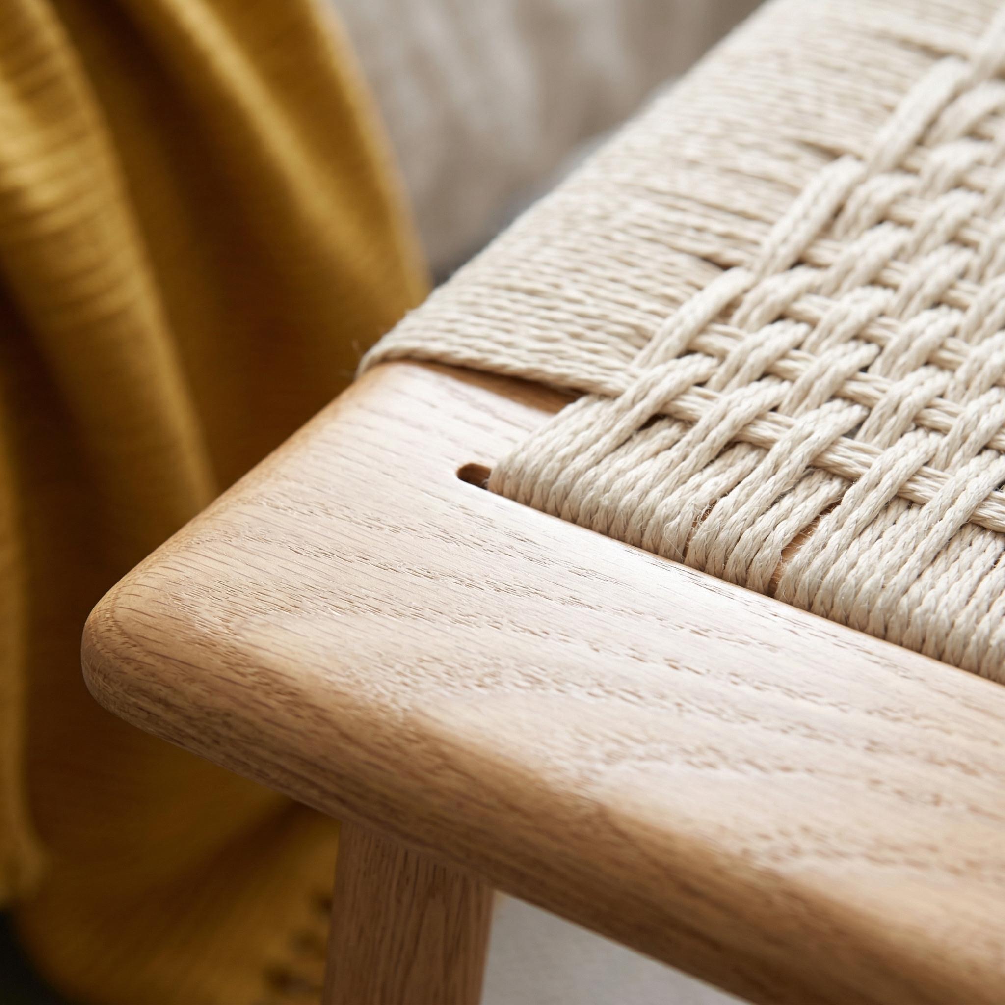 Shasta 31.5" Solid Wood Accent Bench with Woven Cane Seat