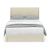 SUMMIT Upholstered Platform Bed with Wingback Headboard