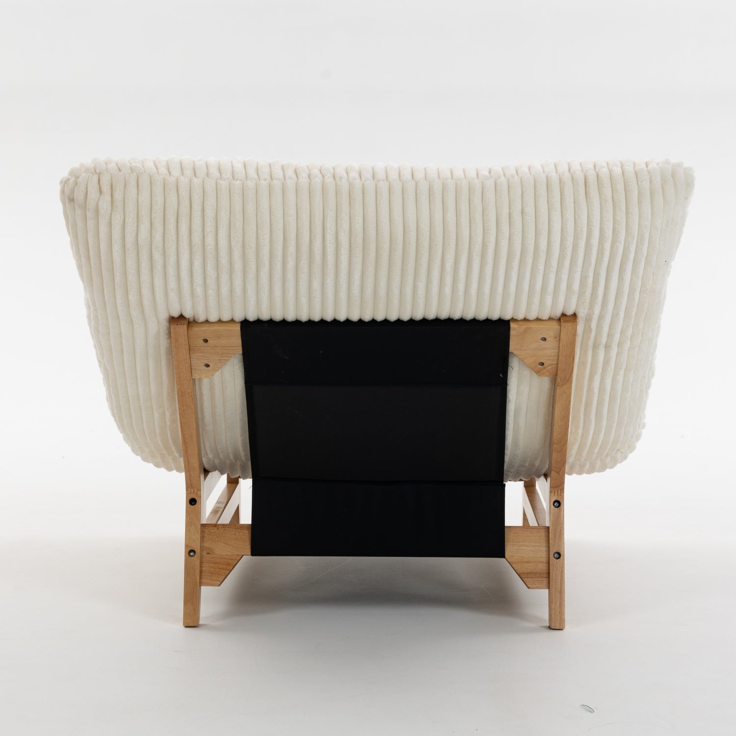 Sitka Armless Lounge Chair with Oversized Corduroy Cushion and Wood Frame