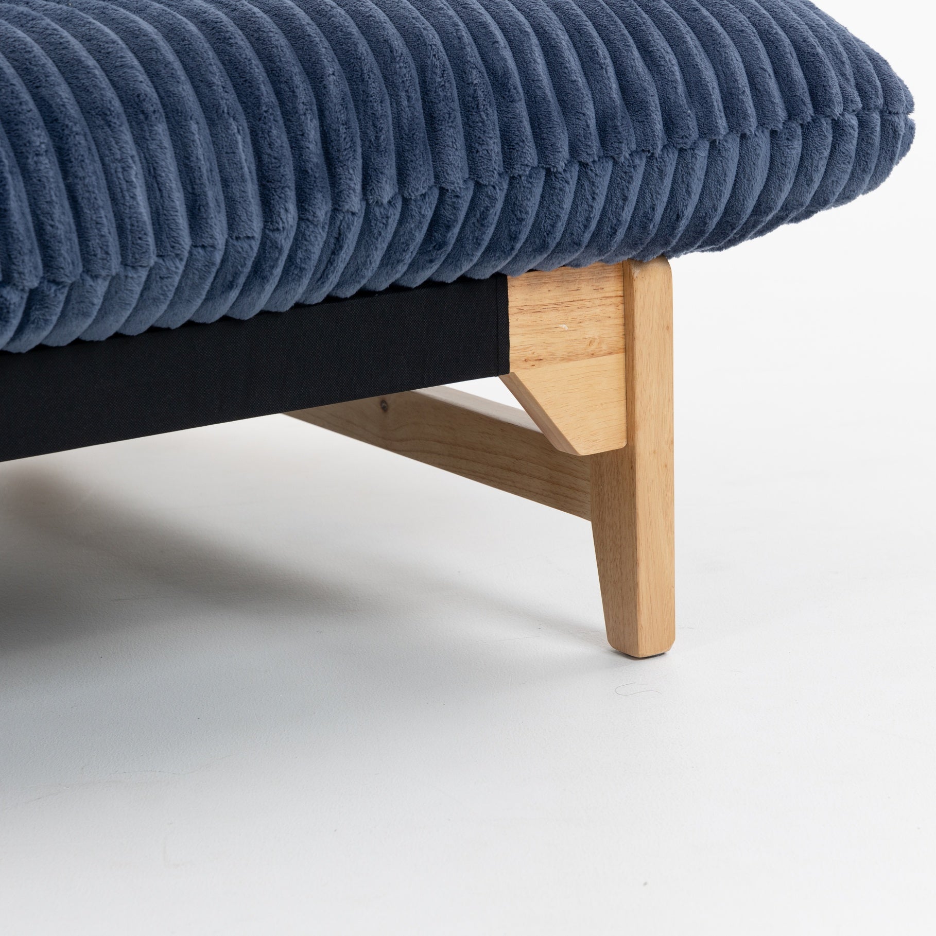 Sitka Armless Lounge Chair with Oversized Corduroy Cushion and Wood Frame