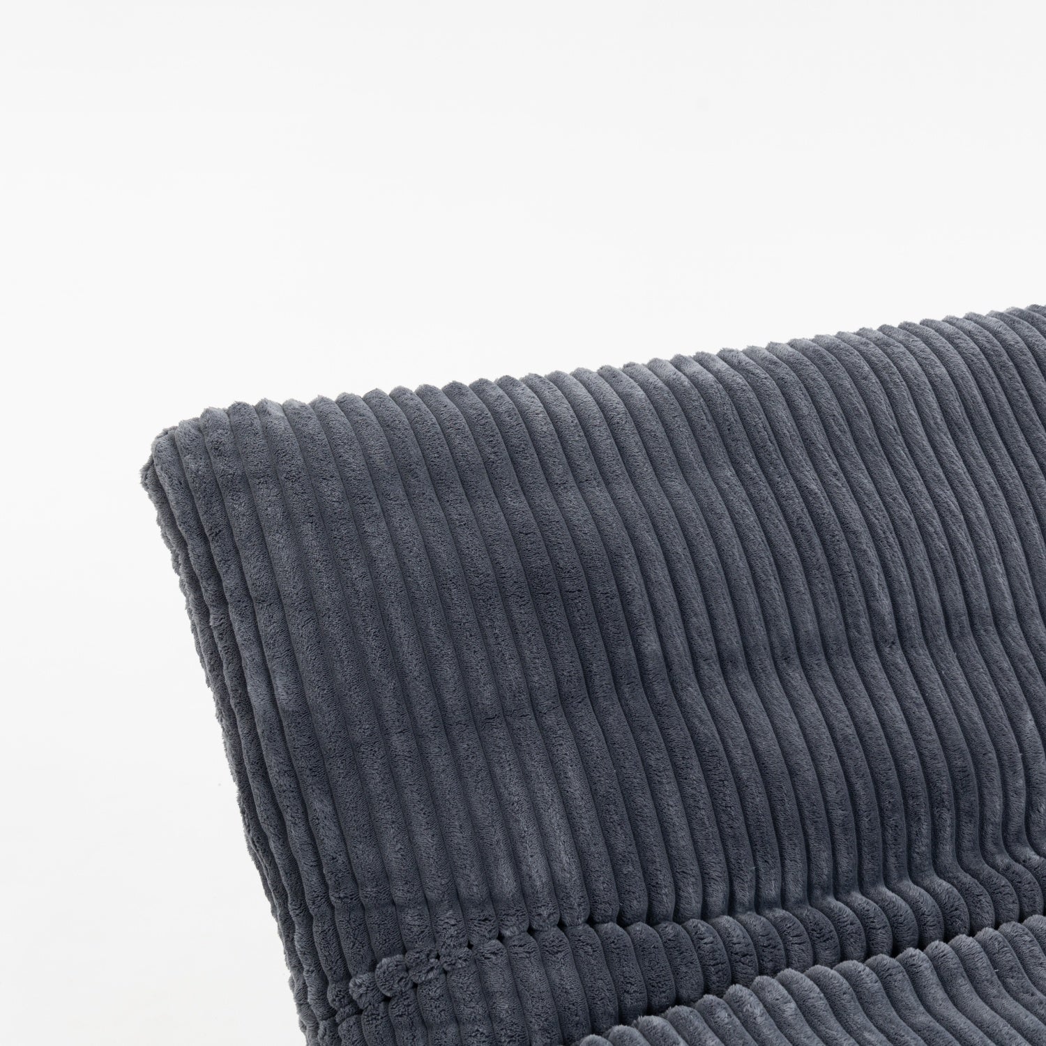 Sitka Armless Lounge Chair with Oversized Corduroy Cushion and Wood Frame