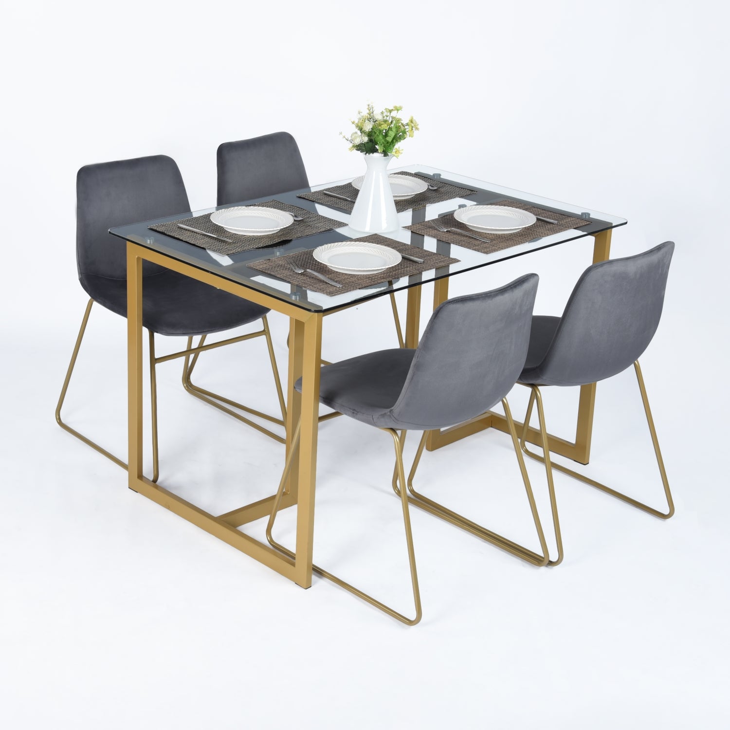 Batassel Velvet Upholstery Dining Chair Set of 2