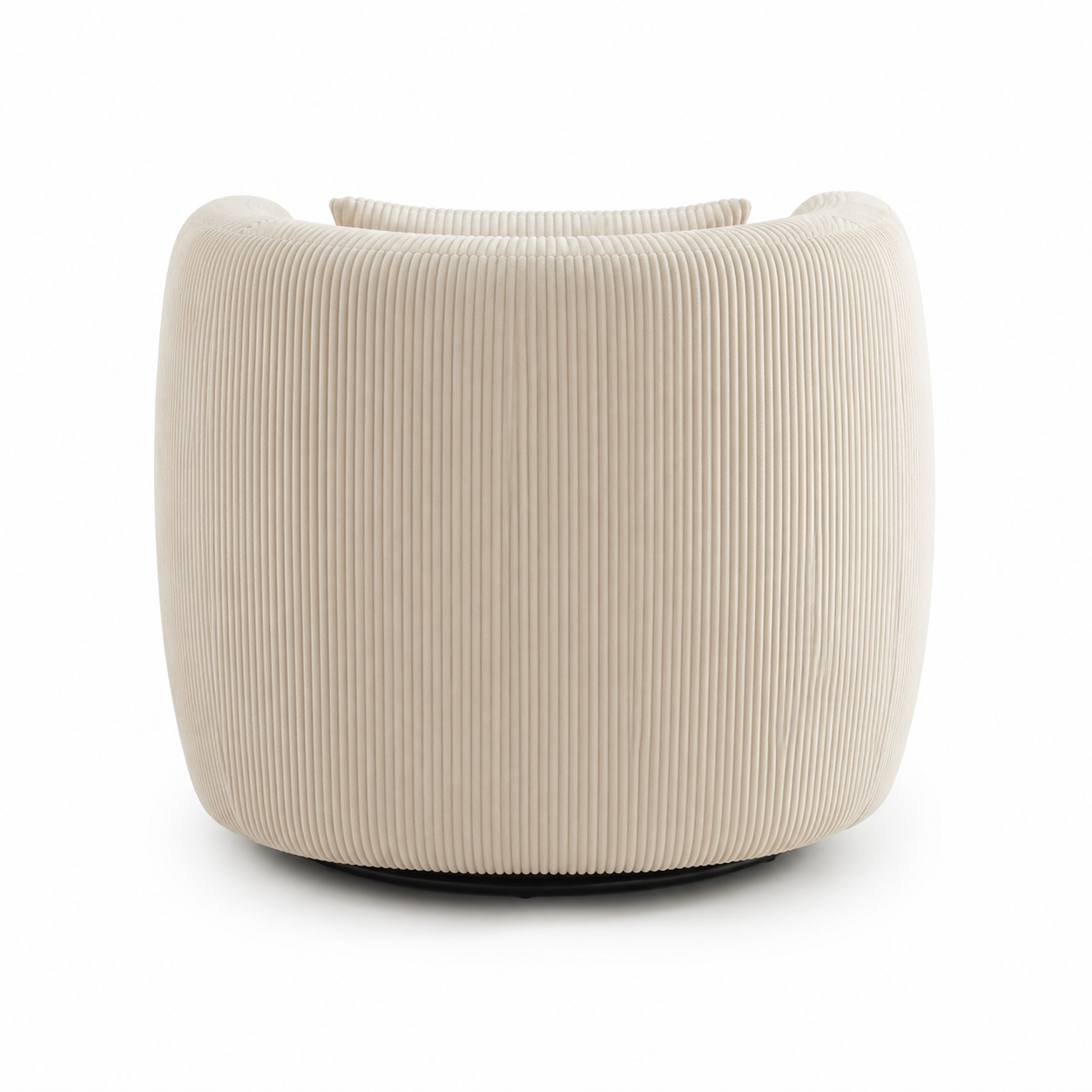 Smoky 34" Corduroy Swivel Barrel Accent Chair with Lumbar Pillow