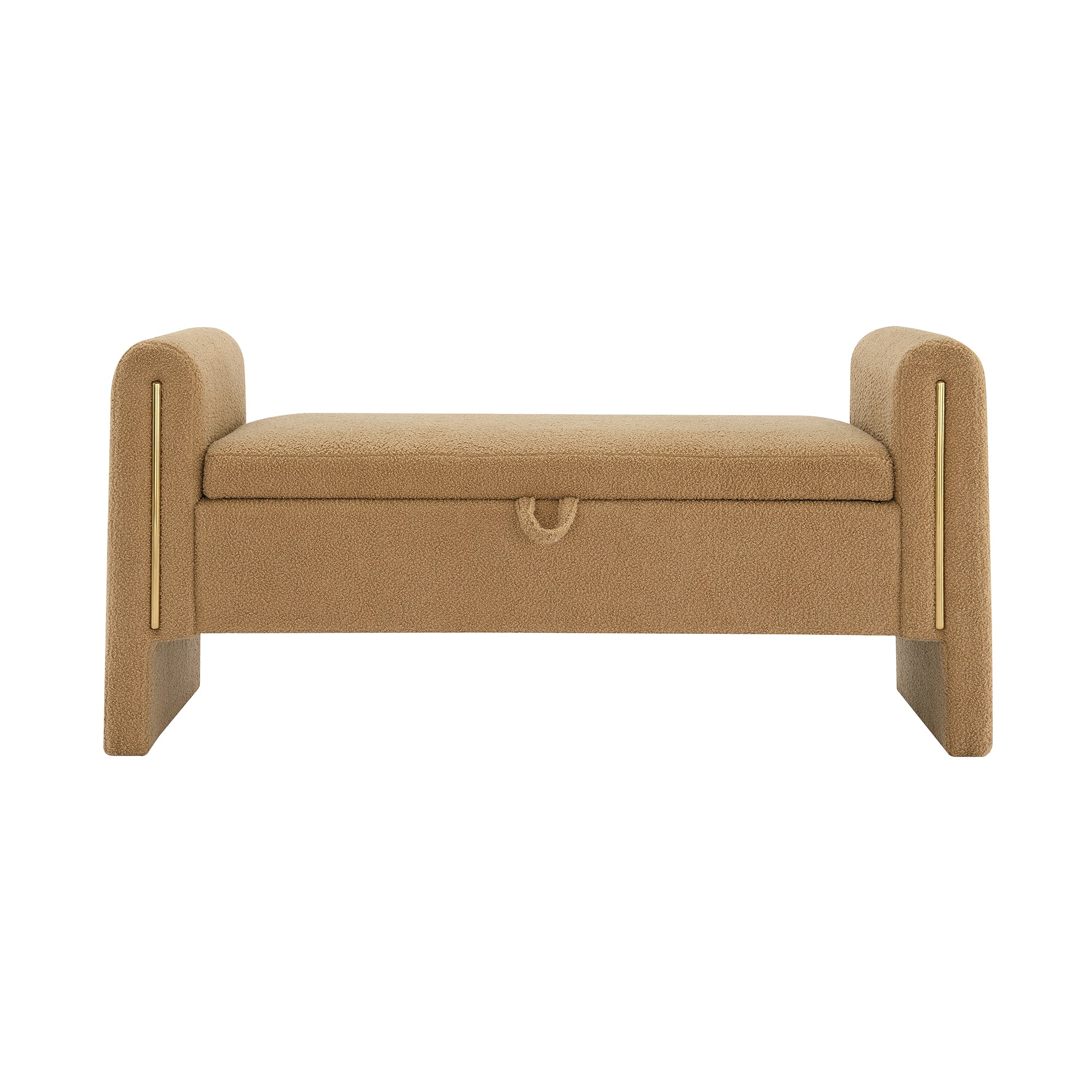 Solvik Teddy Upholstered Storage Ottoman Bench with Arms