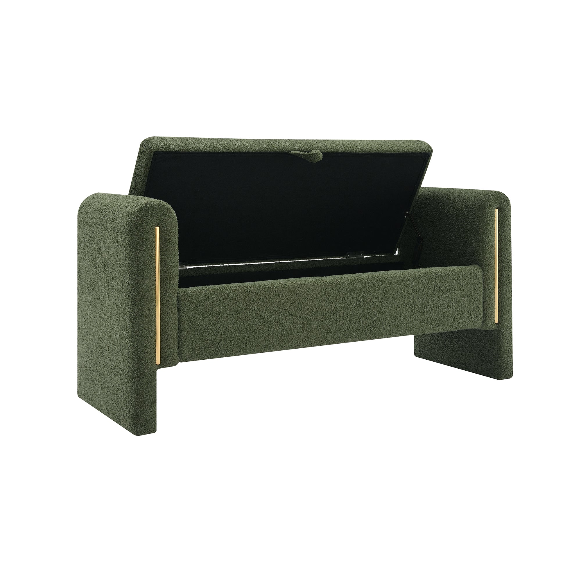 Solvik Teddy Upholstered Storage Ottoman Bench with Arms