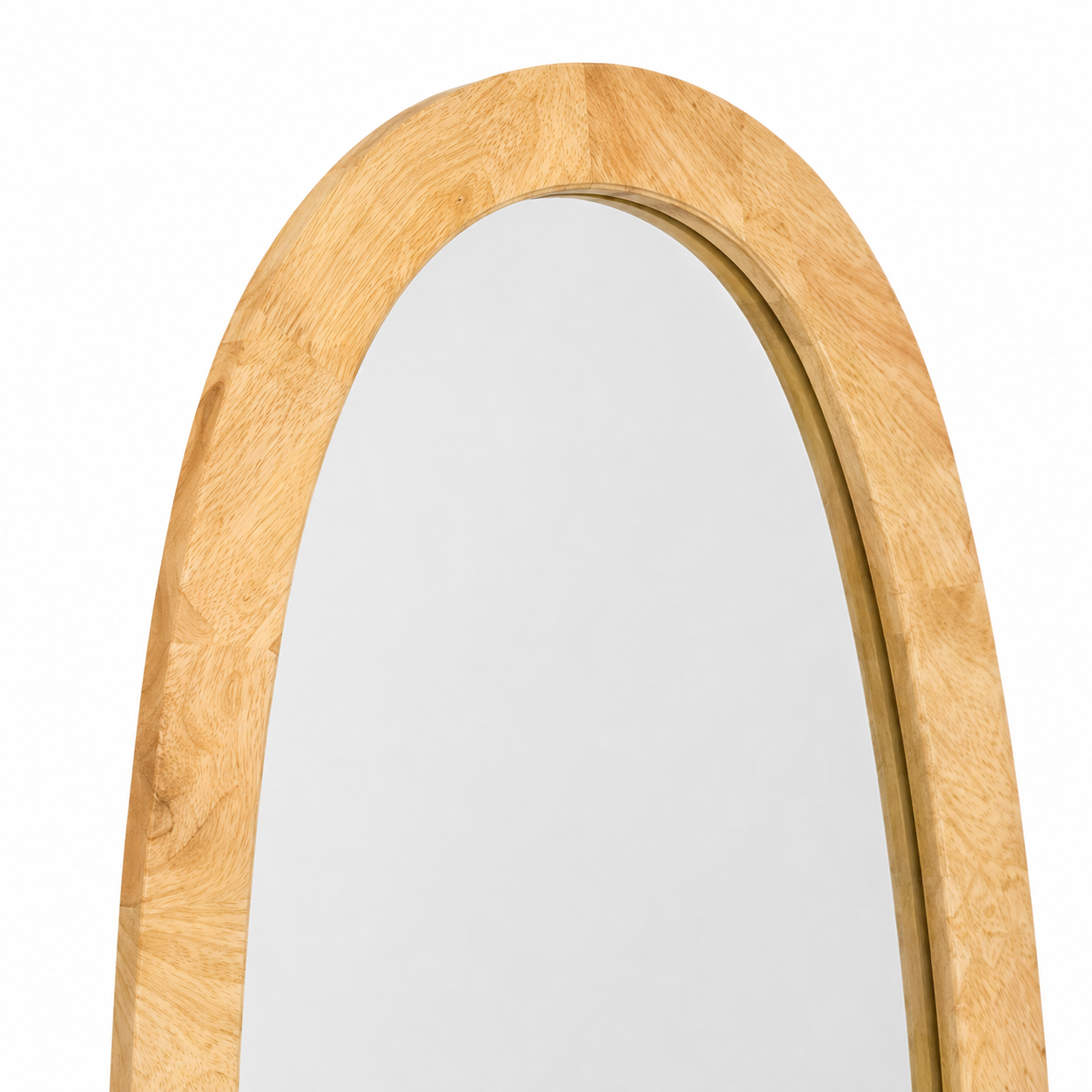 Sylvie 59" Solid Wood Cheval Mirror with Oval Tilting Frame