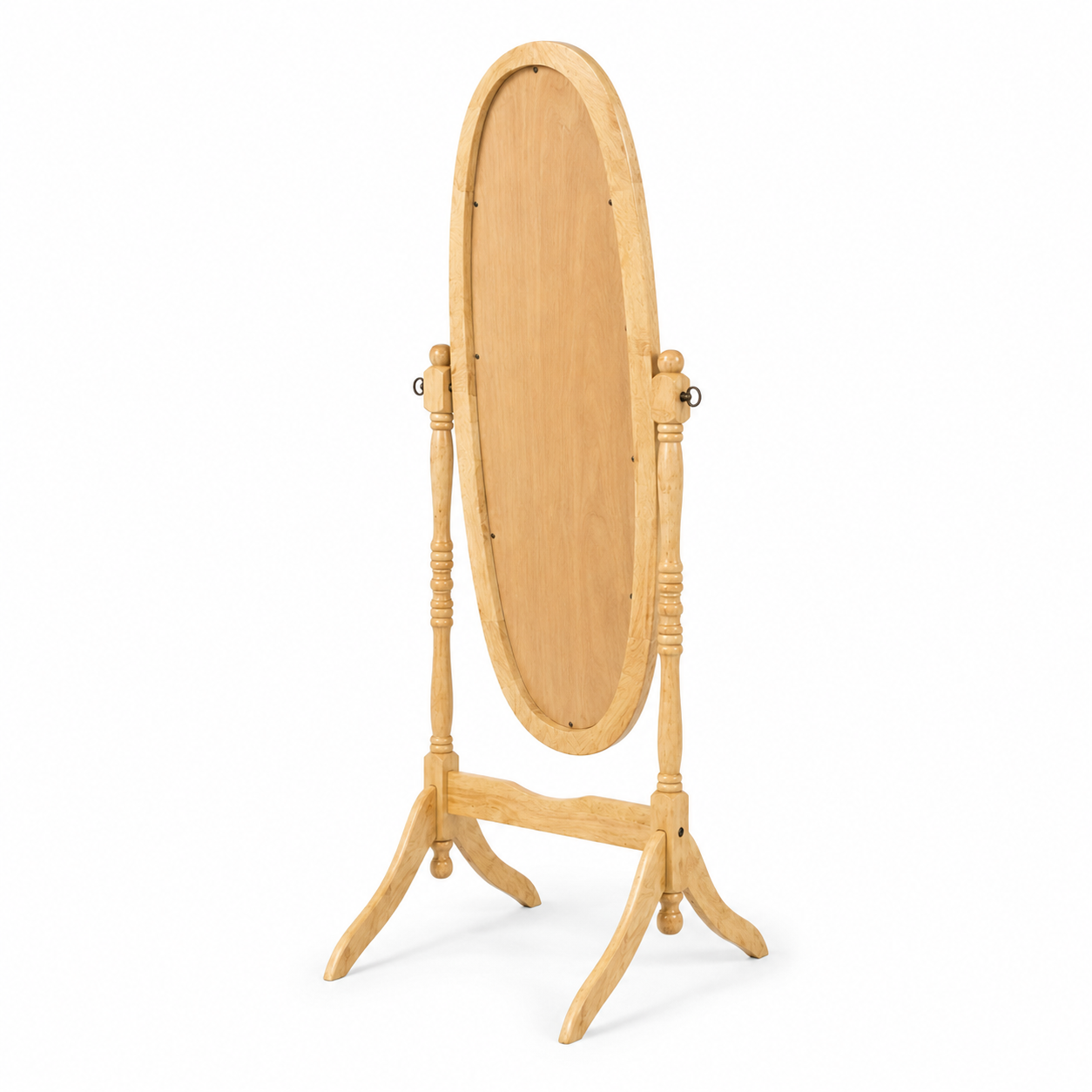 Sylvie 59" Solid Wood Cheval Mirror with Oval Tilting Frame