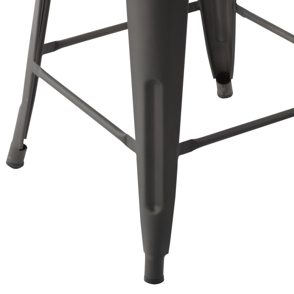 THOCAR 24-Inch Gun Metal Bar Stools, Set of 2 – Industrial Metal Dining Chairs