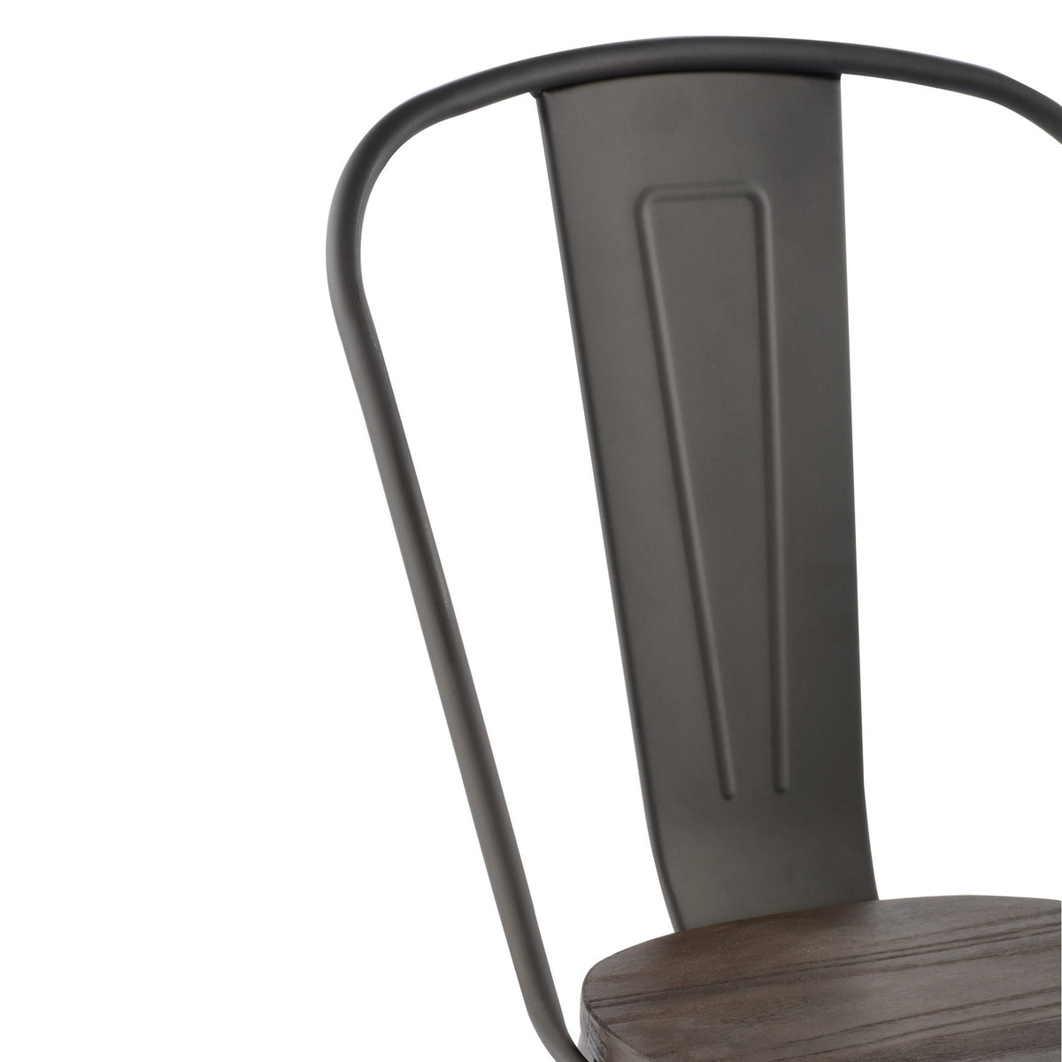 THOCAR 24-Inch Gun Metal Bar Stools, Set of 2 – Industrial Metal Dining Chairs