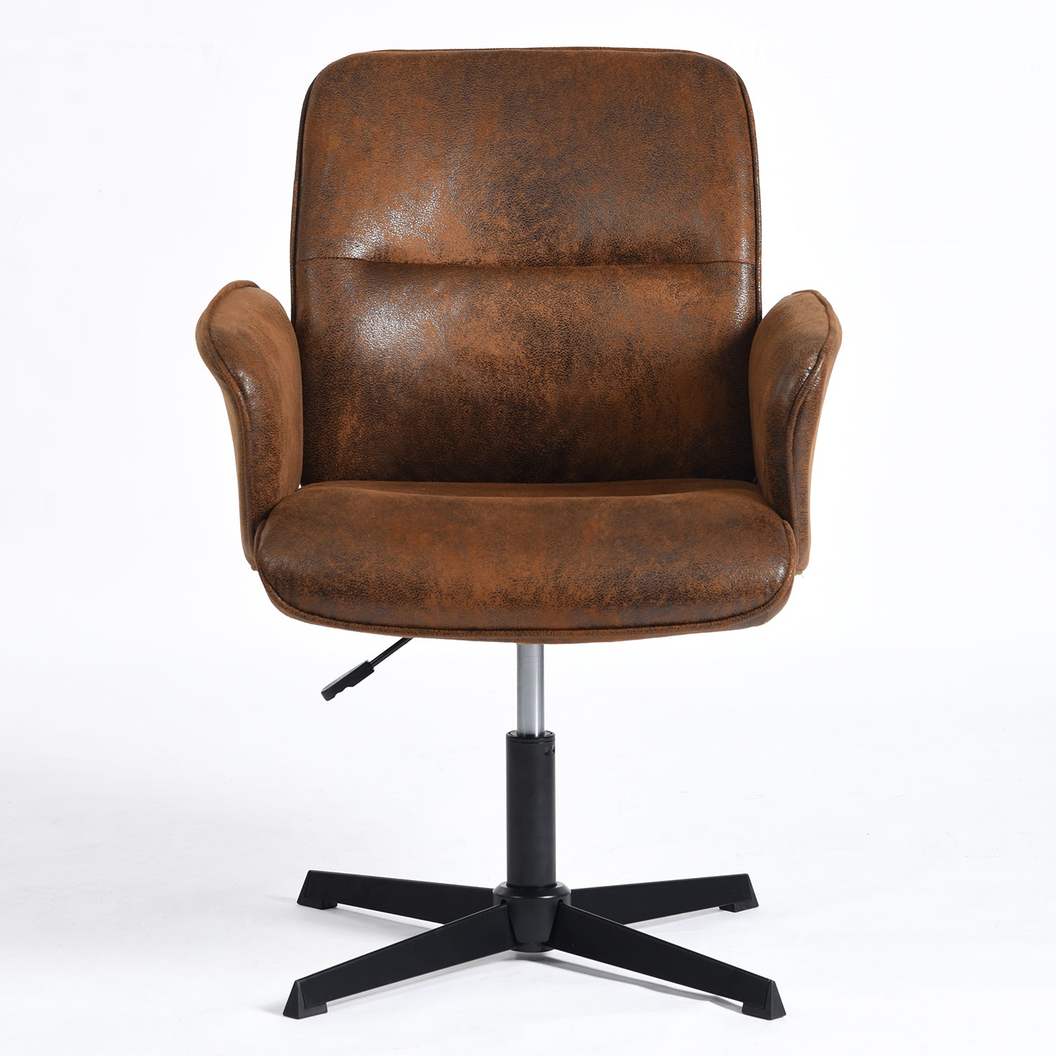 Thomasina Adjustable Office Chair in Beige & Suede Brown