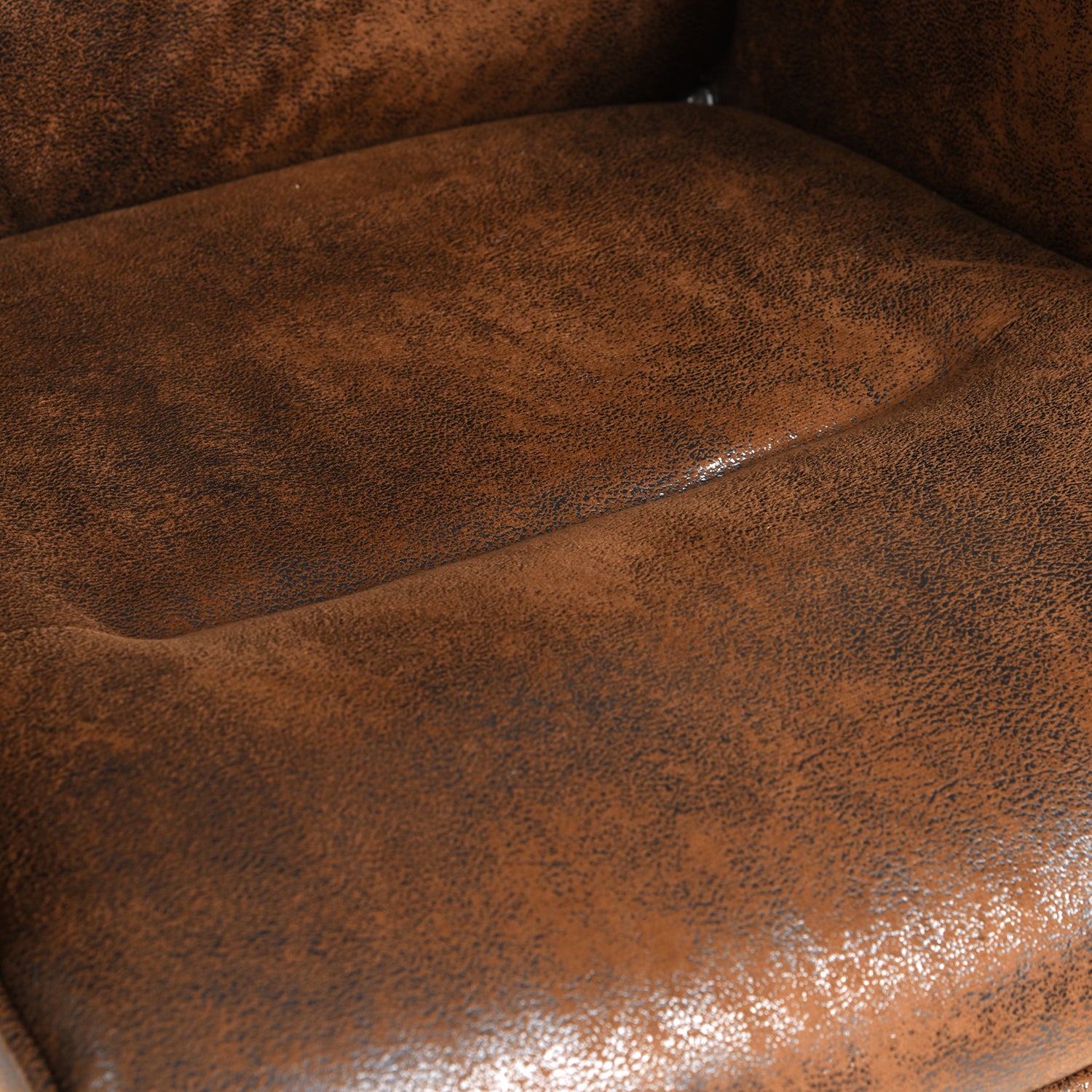 Homy Casa Thomasina Adjustable Office Chair in Suede Brown