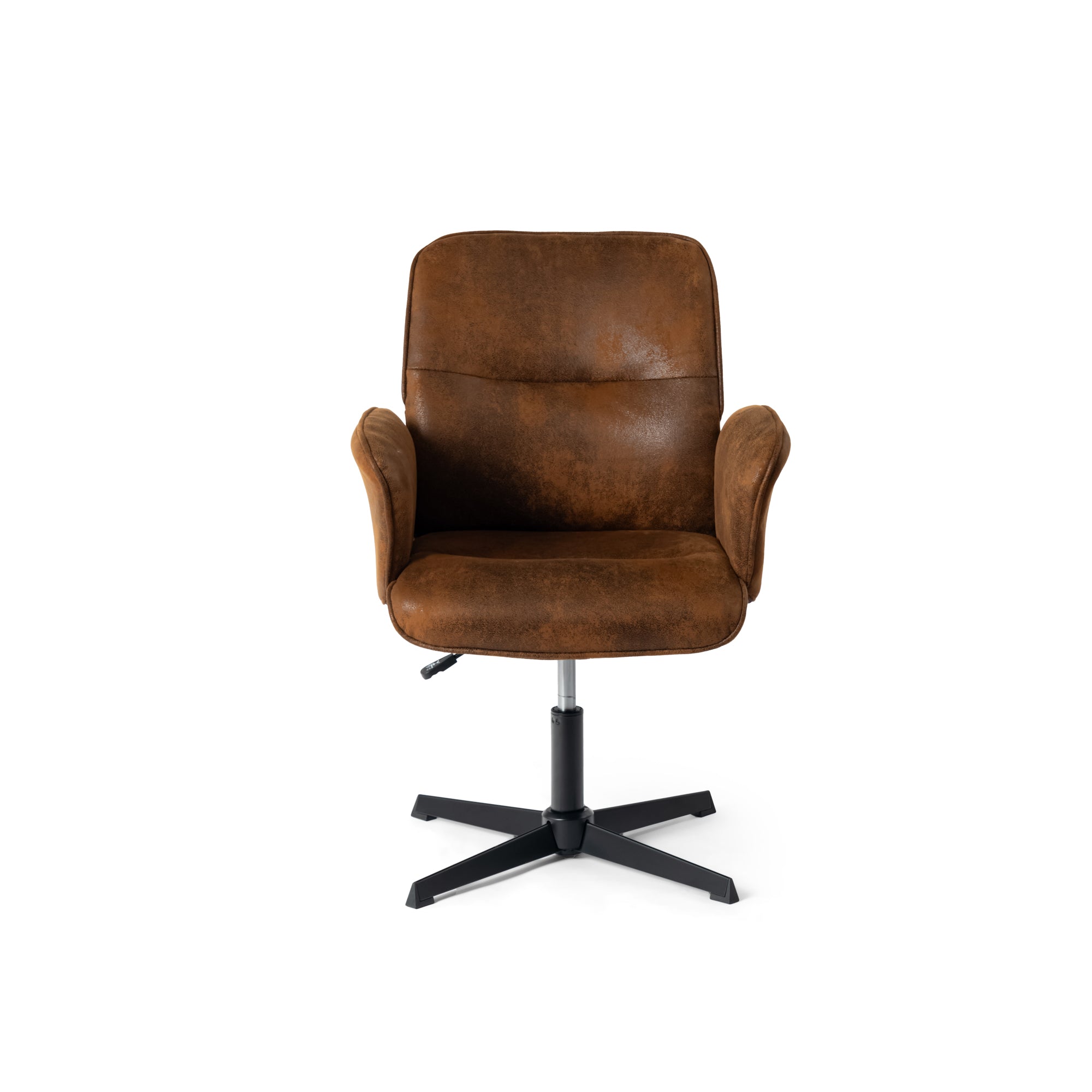 Homy Casa Thomasina Adjustable Office Chair in Suede Brown