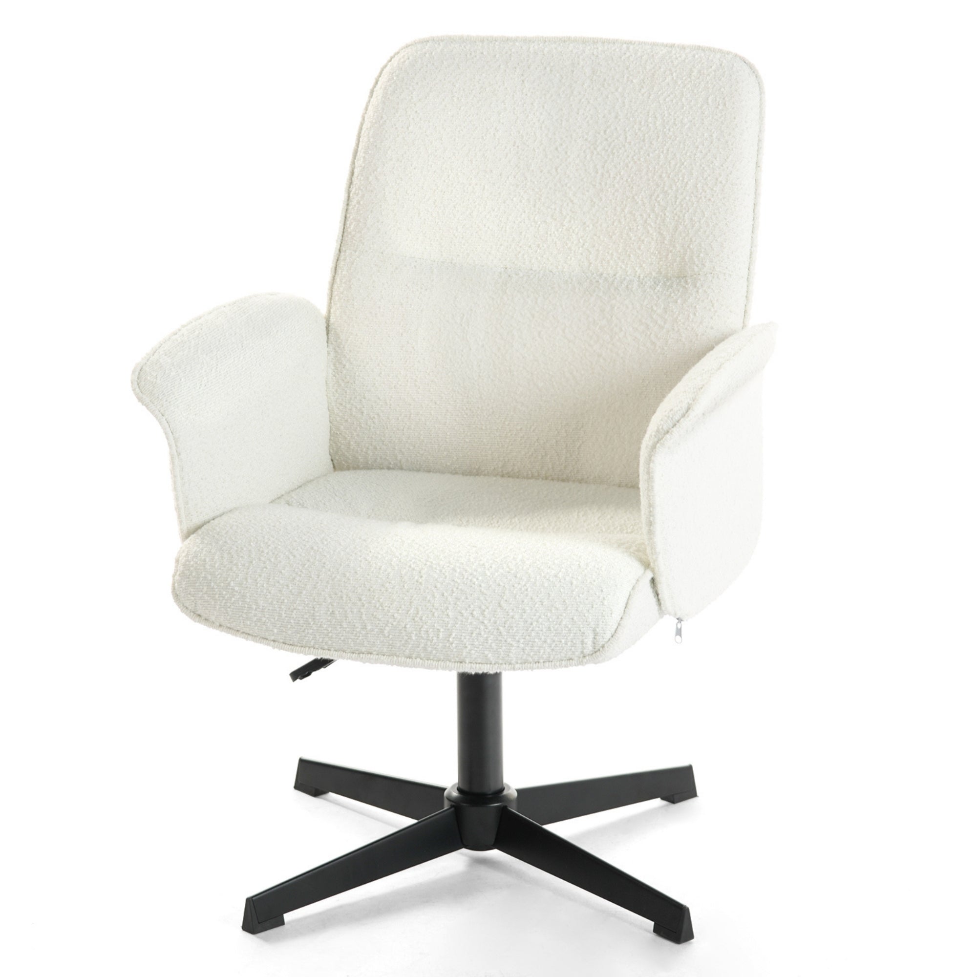 Homy Casa Thomasina 2PC Living Room Chair Set Adjustable Swivel Lounge Chairs in White Open Box