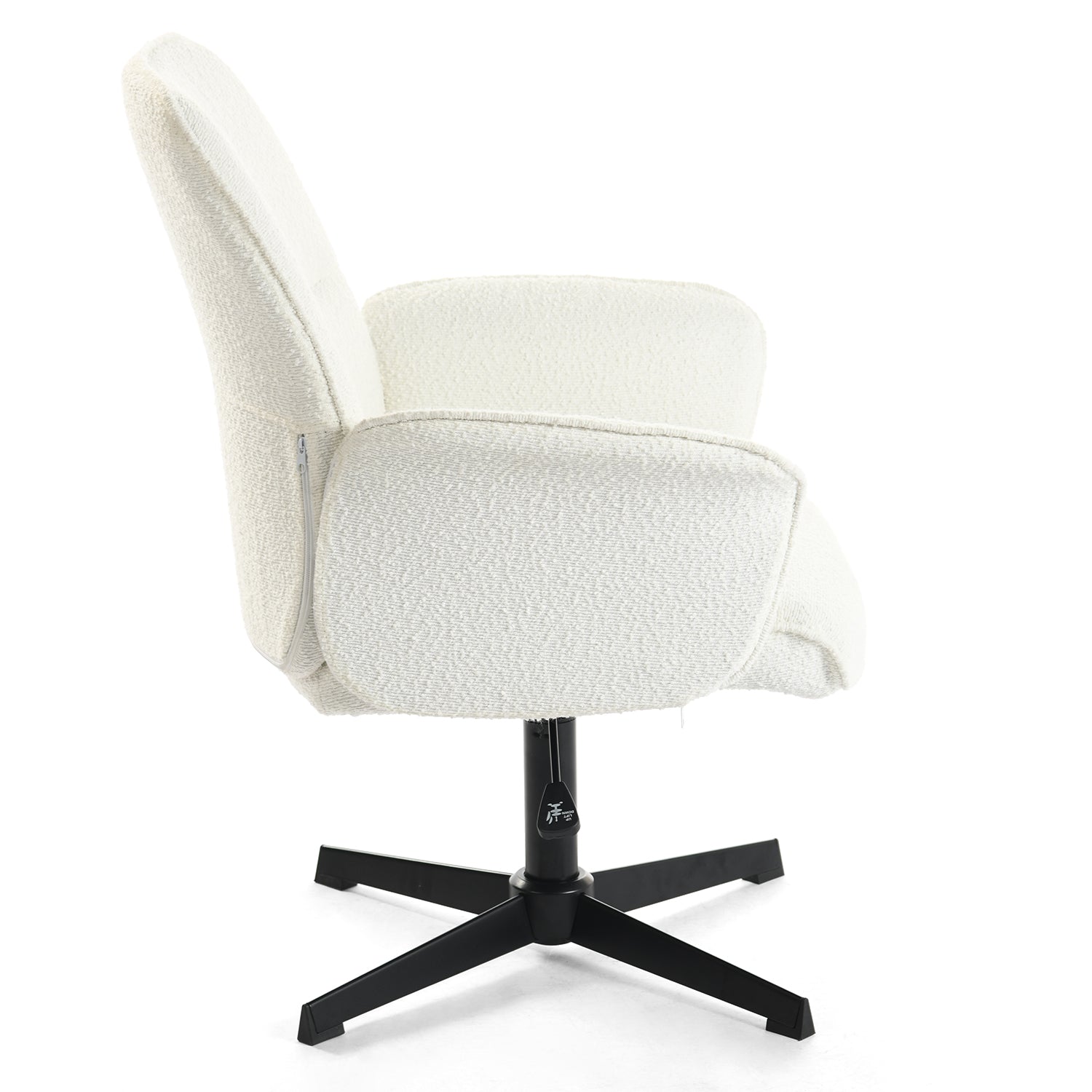Homy Casa Thomasina 2PC Living Room Chair Set Adjustable Swivel Lounge Chairs in White Open Box