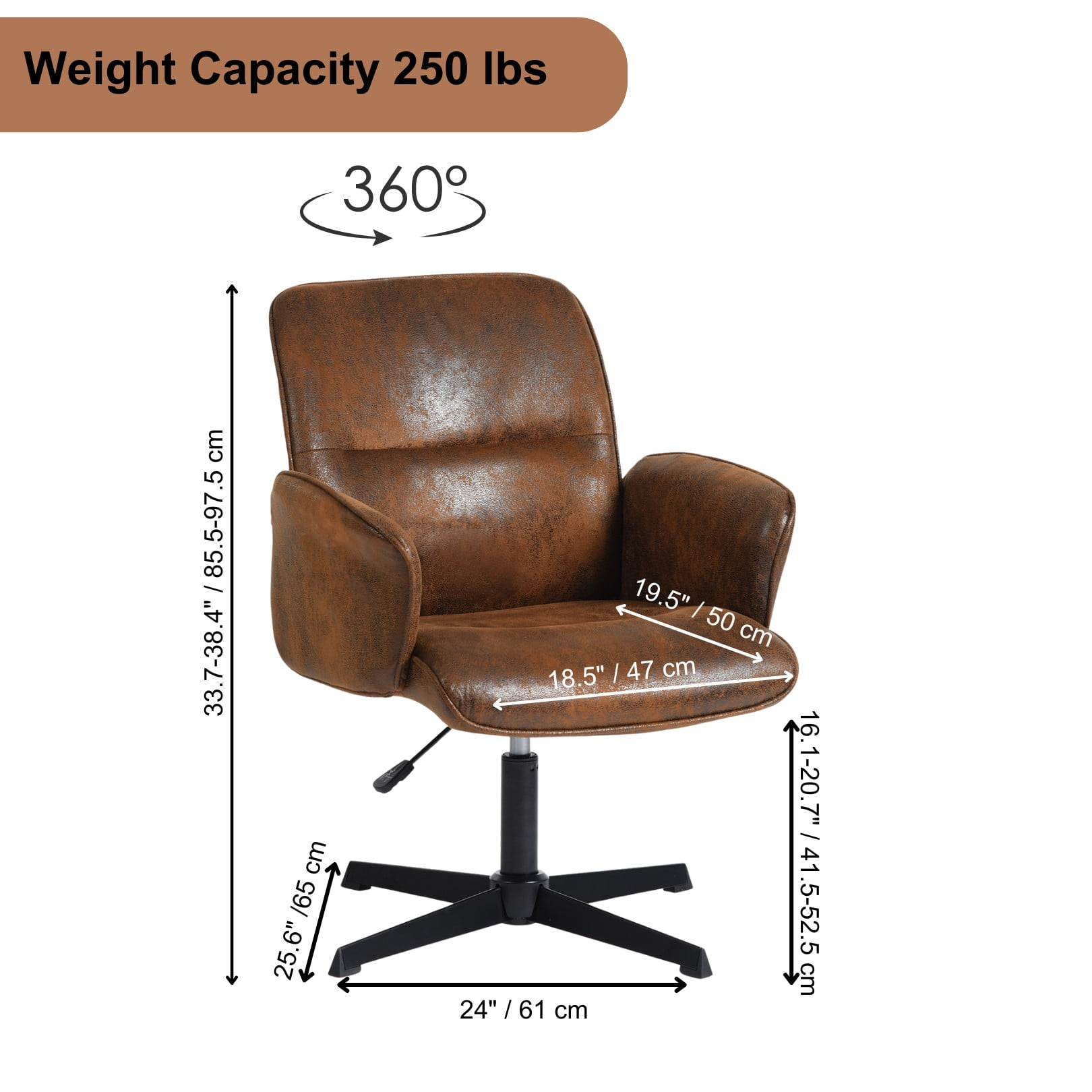 Homy Casa MUSK+THOMASINA 5PC Kitchen Dining Set 47.2" Walnut Table with 4 Thomasina Relax Swivel Chairs in Brown Open Box