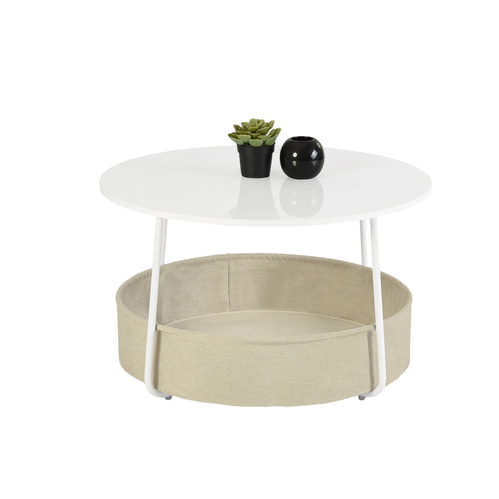 Homy Casa TILLA COFFEE TABLE WHITE 29.5" x 29.5" Modern Coffee Table for Living Room, Bedroom, or Office