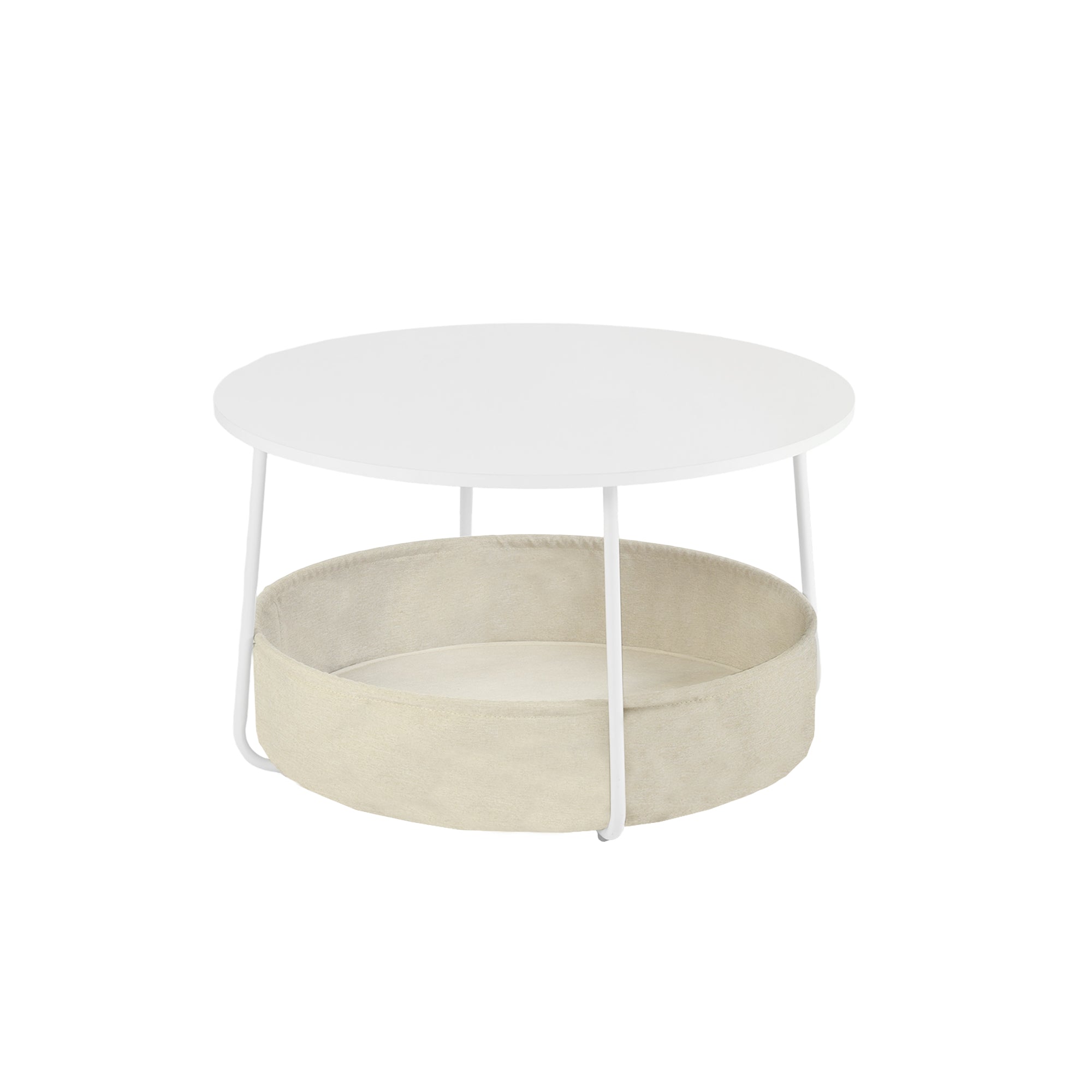 Homy Casa TILLA COFFEE TABLE WHITE 29.5" x 29.5" Modern Coffee Table for Living Room, Bedroom, or Office