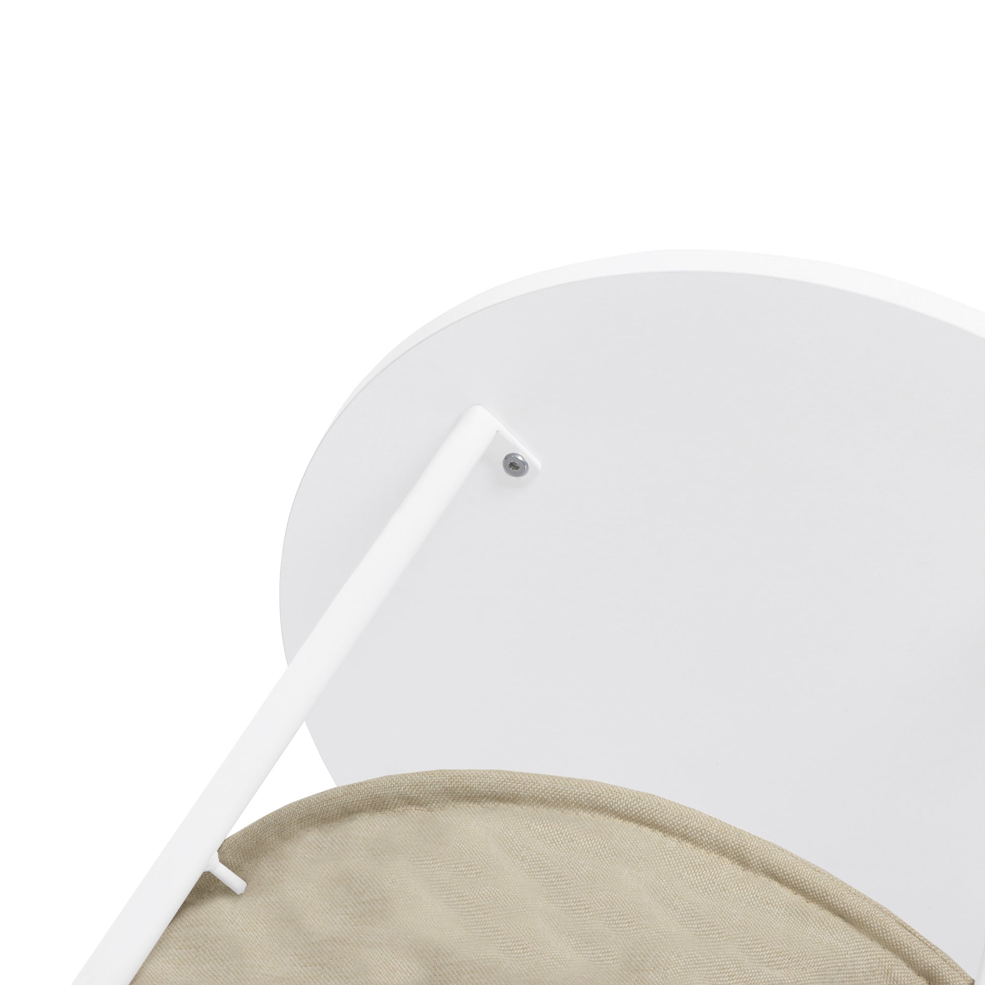 Tilla 17.7" Round End Table with Fabric Storage Basket