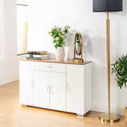 BAFFI 43” 4 Doors Sideboard Buffet Cabinet with Drawer, White