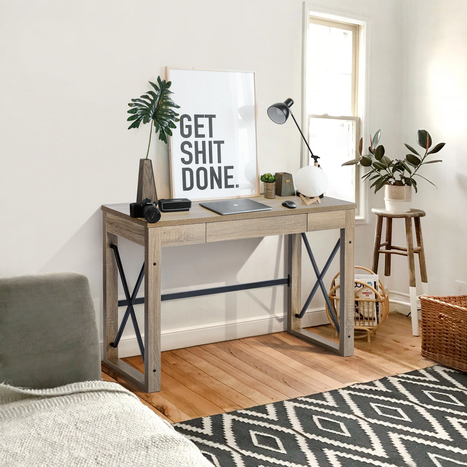 Homy Casa TULIPS A 44“ Computer Desk Modern Office Workspace Table Open Box