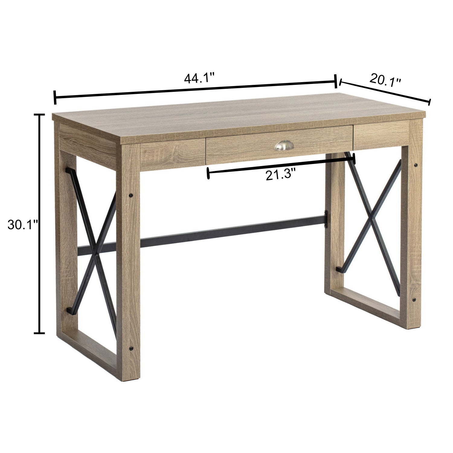 Homy Casa TULIP+CARANTION 2PC Office Furniture Set with Grey Mesh Chair and Computer Desk Open Box