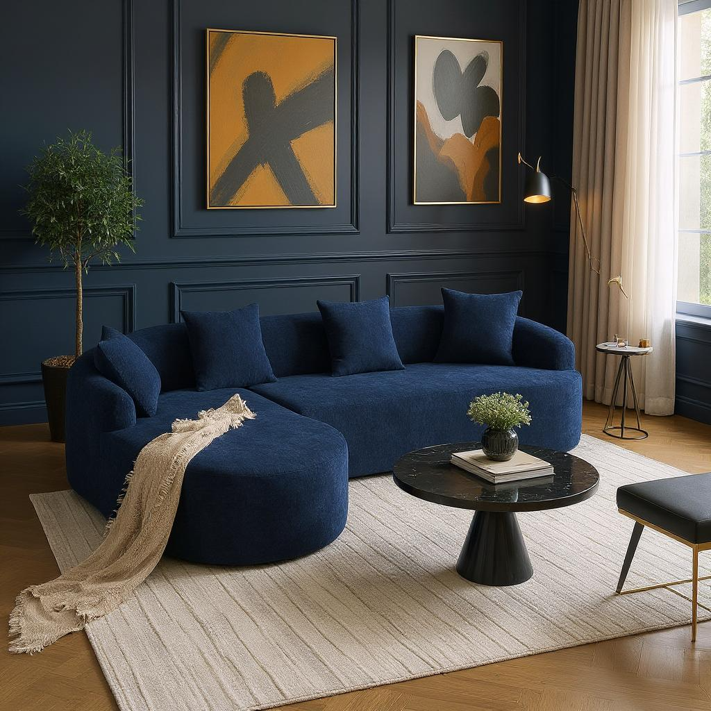 Tacoma L-Shape Sectional Sofa with Curved Chaise