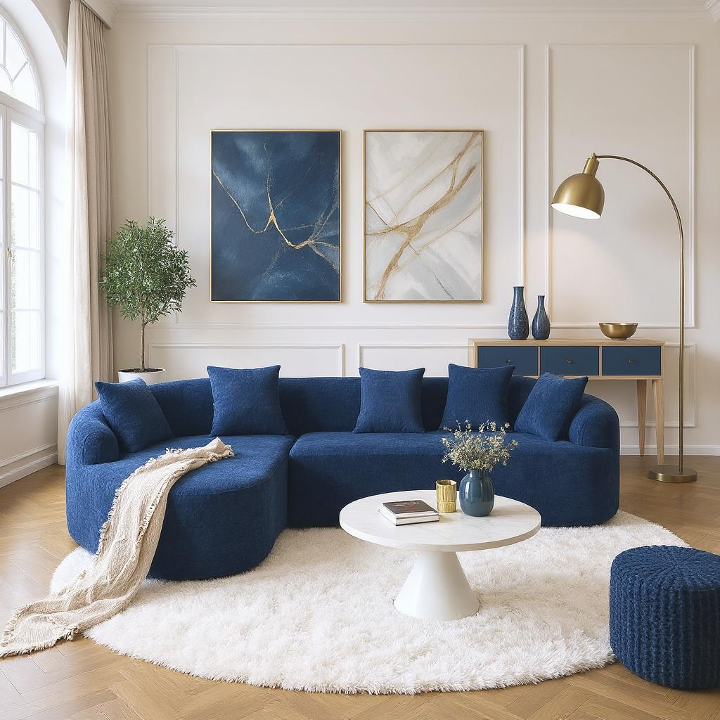 Tacoma L-Shape Sectional Sofa with Curved Chaise