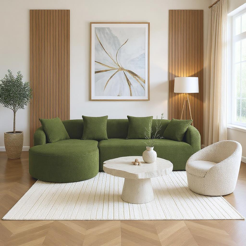 Tacoma L-Shape Sectional Sofa with Curved Chaise