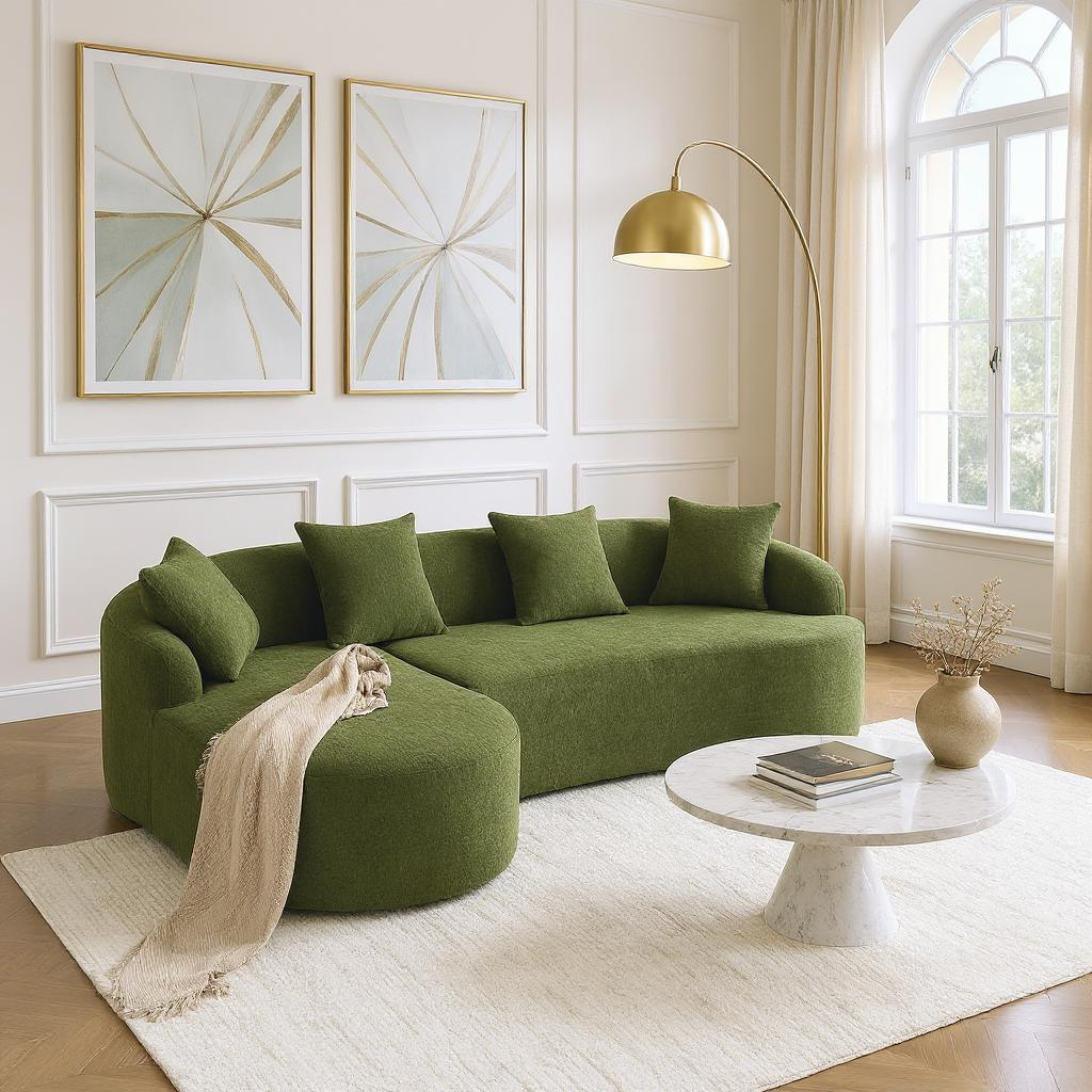 Tacoma L-Shape Sectional Sofa with Curved Chaise