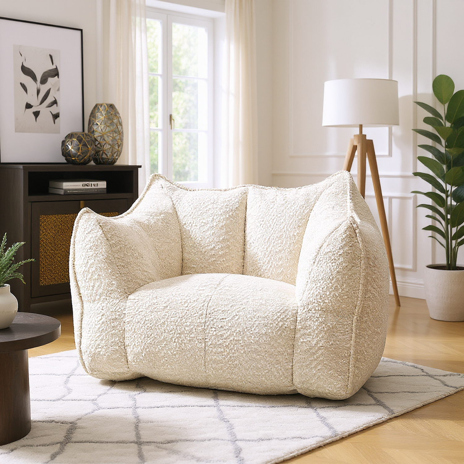 Tahoe Oversized Chenille Sofa Chair Bean Bag Chair